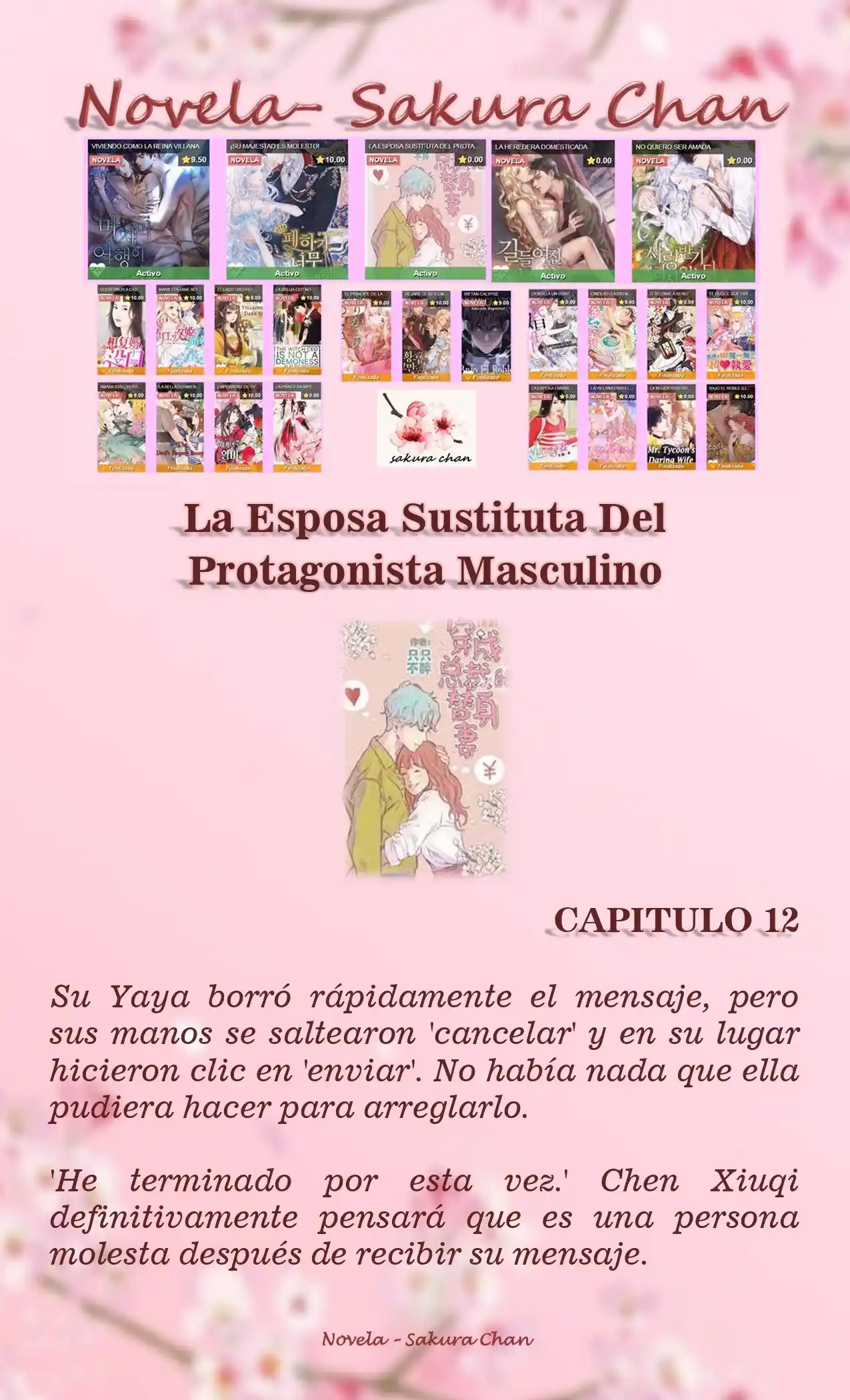 LA ESPOSA SUSTITUTA DEL PROTAGONISTA MASCULINO (Novela) - Capítulo 12 - Página 1 - LectorTMOo