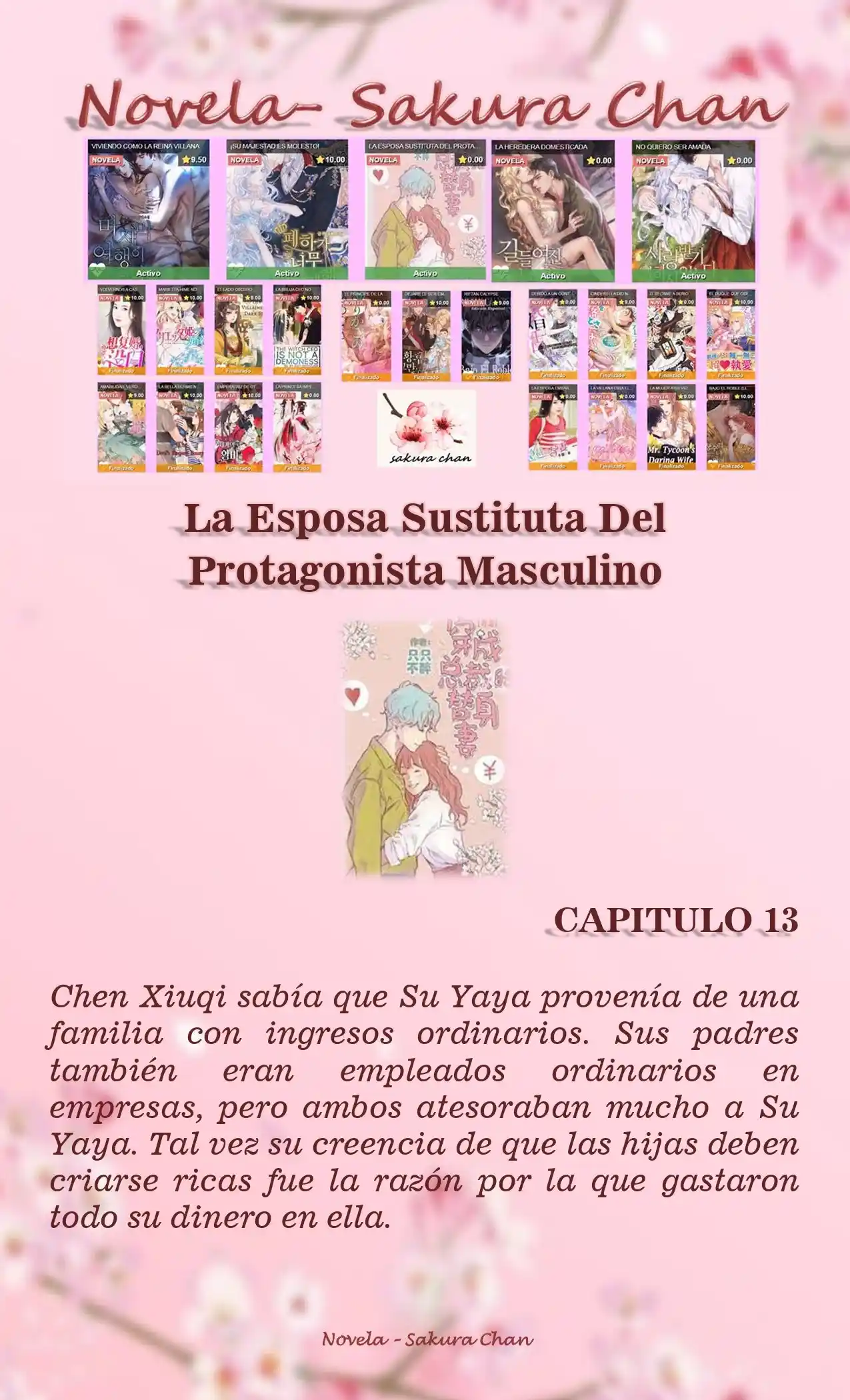 LA ESPOSA SUSTITUTA DEL PROTAGONISTA MASCULINO (Novela) - Capítulo 13 - Página 1 - LectorTMOo