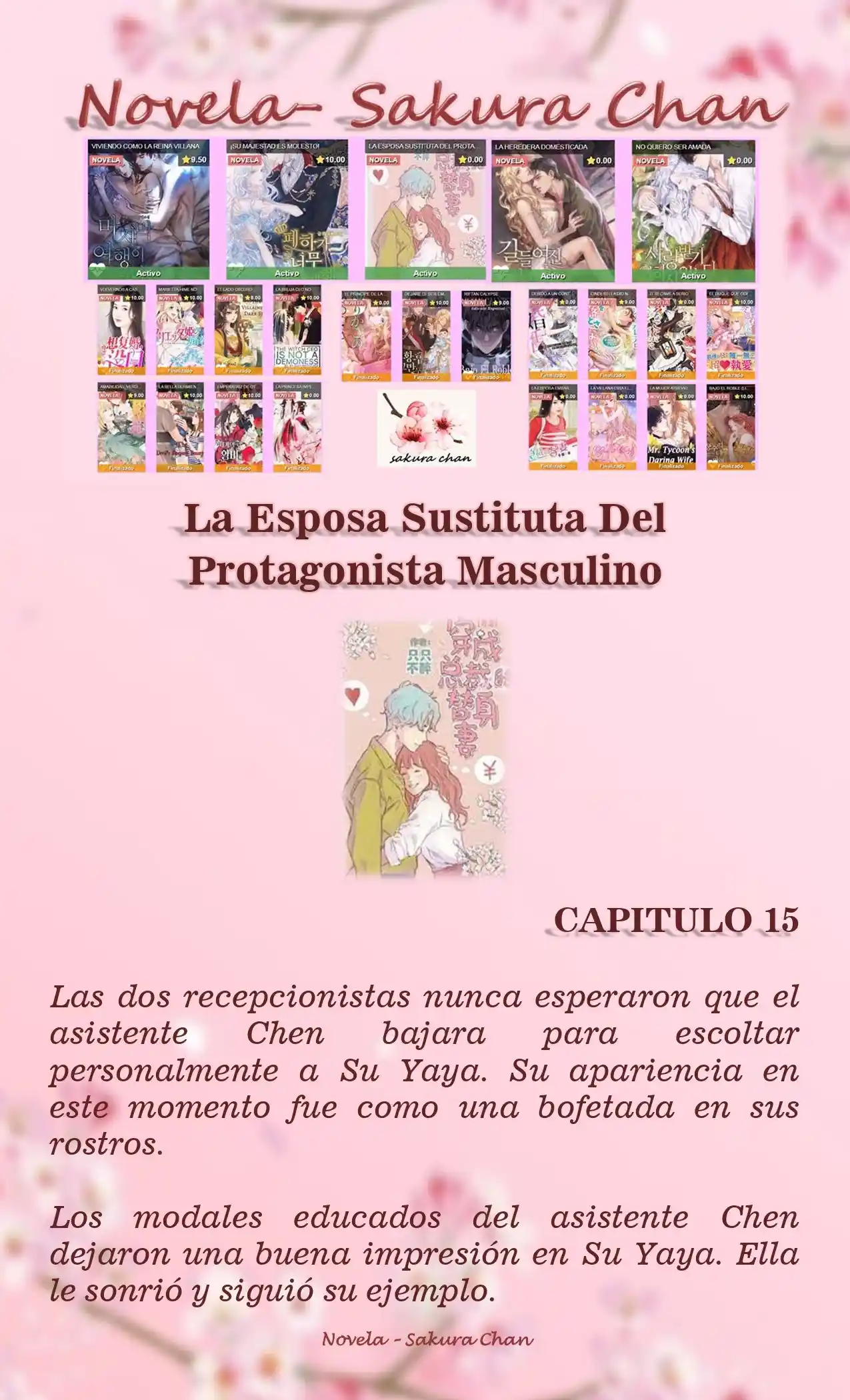 LA ESPOSA SUSTITUTA DEL PROTAGONISTA MASCULINO (Novela) - Capítulo 15 - Página 1 - LectorTMOo