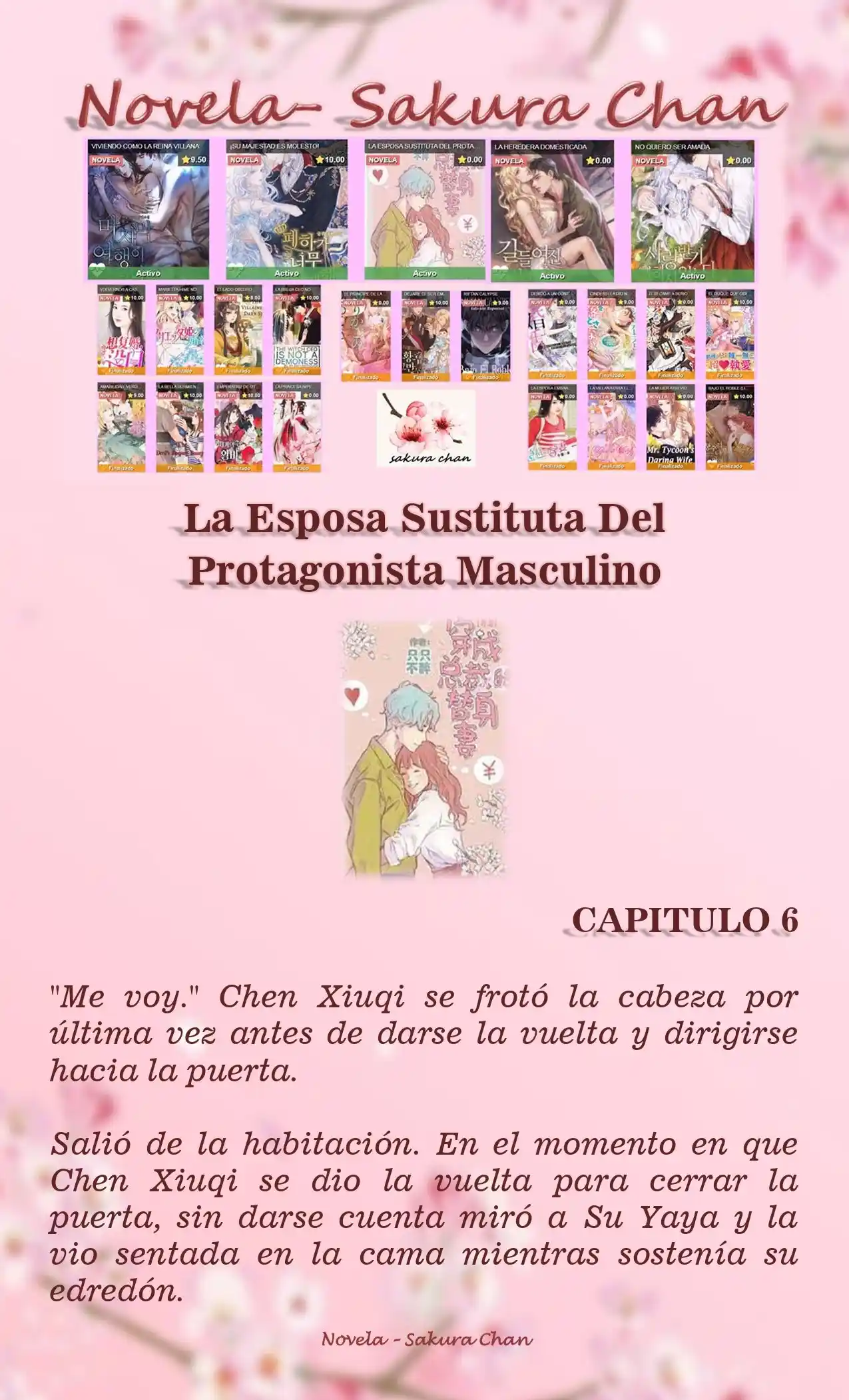 LA ESPOSA SUSTITUTA DEL PROTAGONISTA MASCULINO (Novela) - Capítulo 6 - Página 1 - LectorTMOo