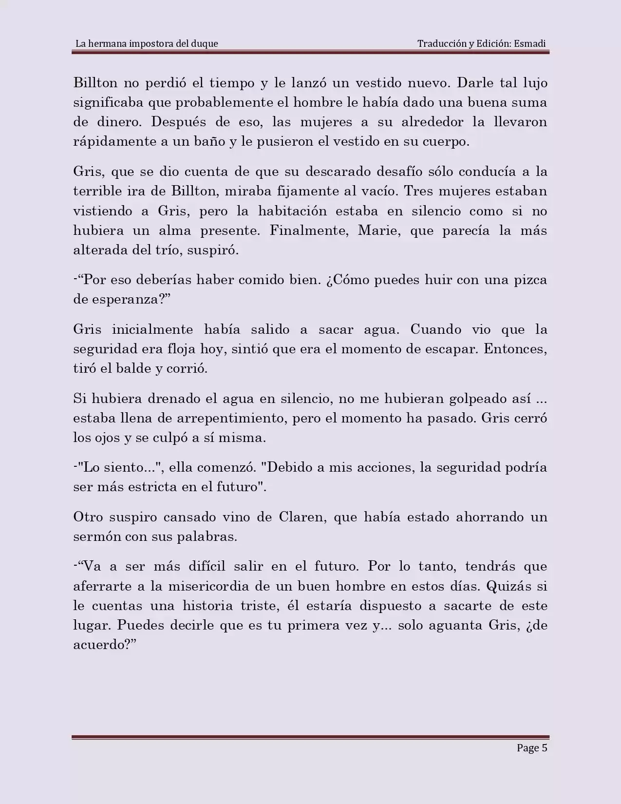 La Hermana Impostora Del Duque (Novela) - Capítulo 1 - Página 5 - LectorTMOo