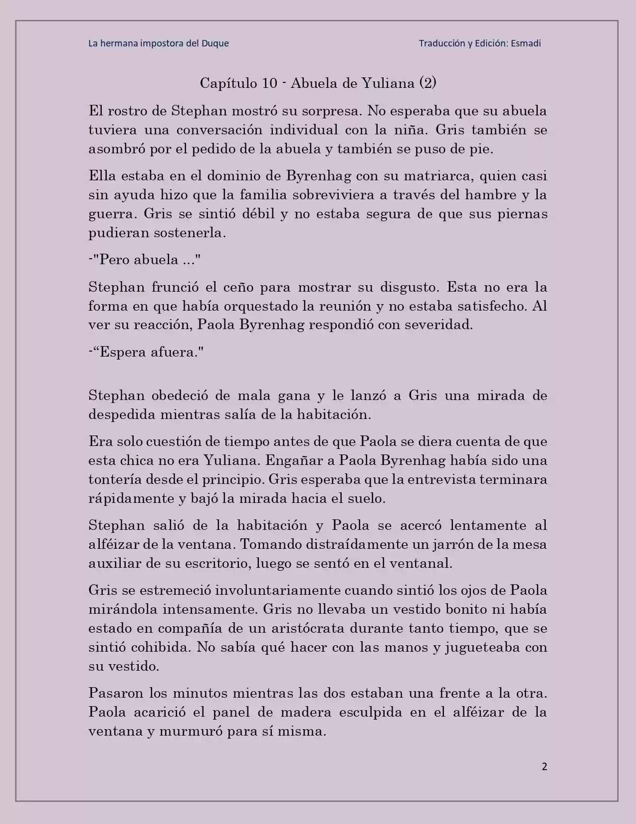 La Hermana Impostora Del Duque (Novela) - Capítulo 10 - Página 2 - LectorTMOo