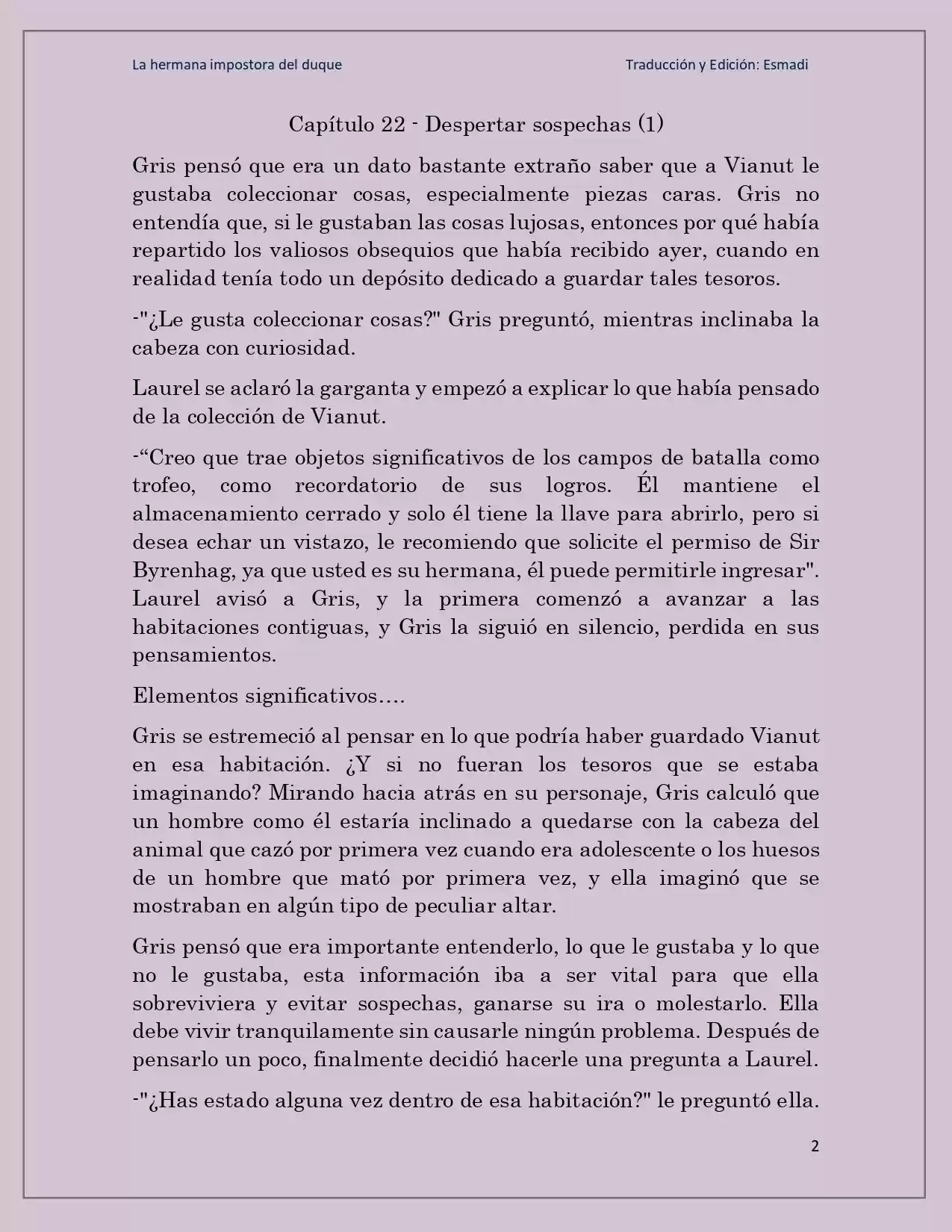La Hermana Impostora Del Duque (Novela) - Capítulo 22 - Página 2 - LectorTMOo
