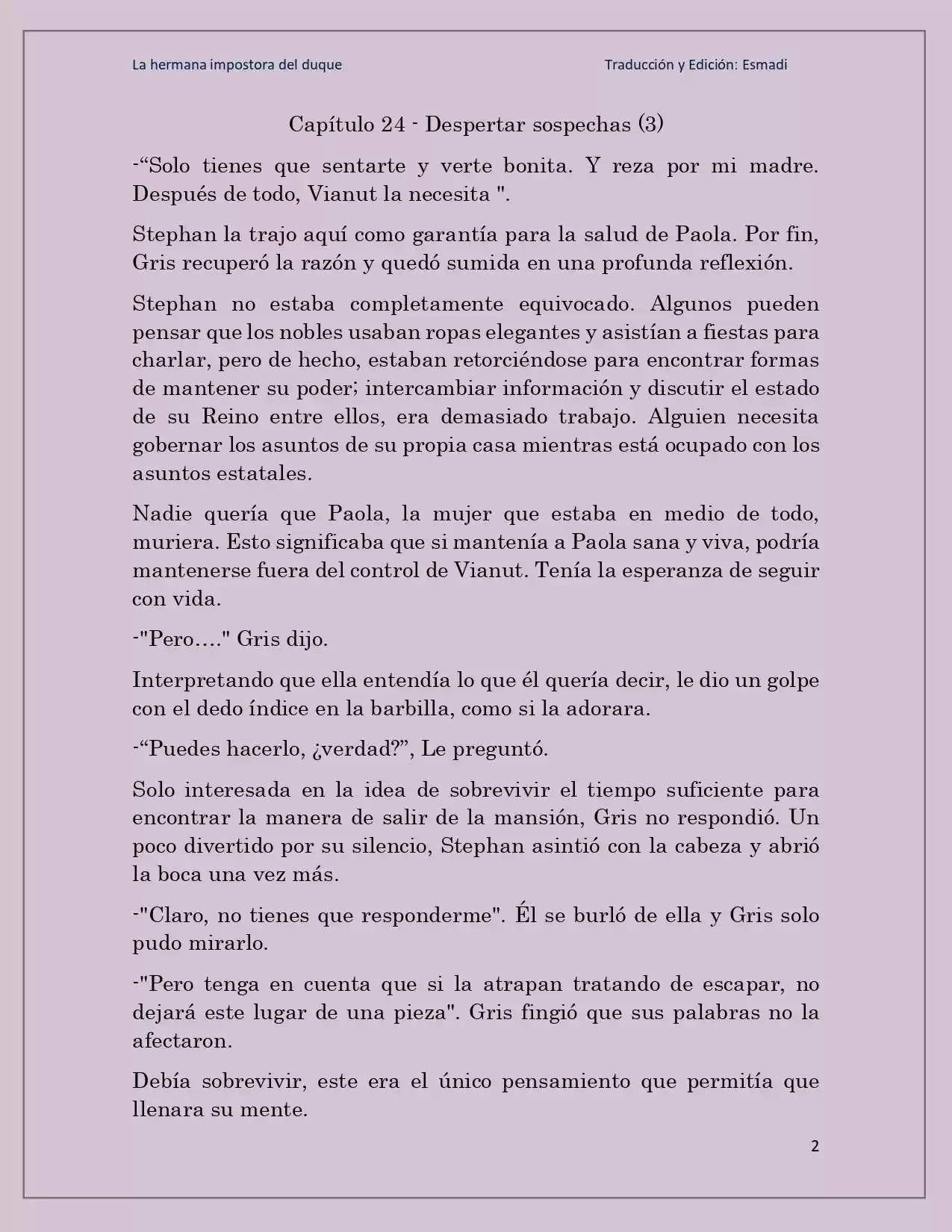 La Hermana Impostora Del Duque (Novela) - Capítulo 24 - Página 2 - LectorTMOo