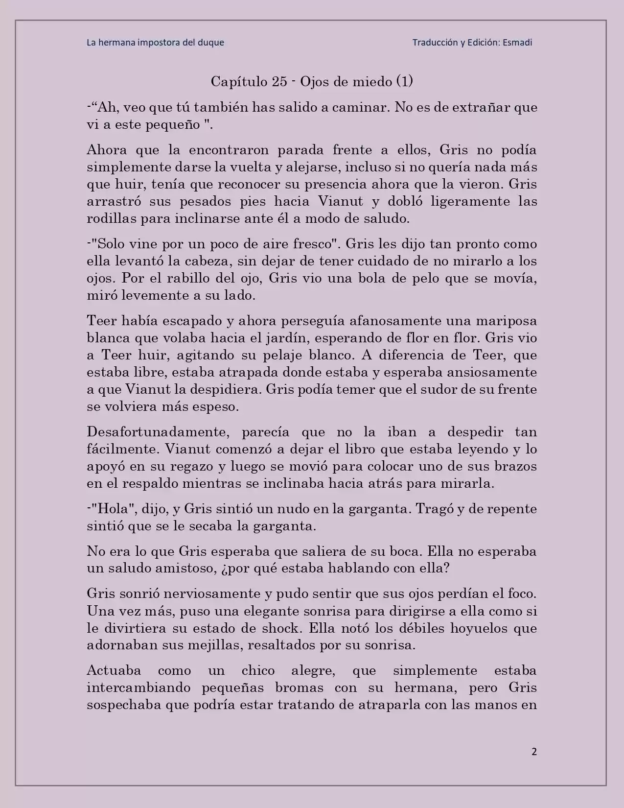 La Hermana Impostora Del Duque (Novela) - Capítulo 25 - Página 2 - LectorTMOo