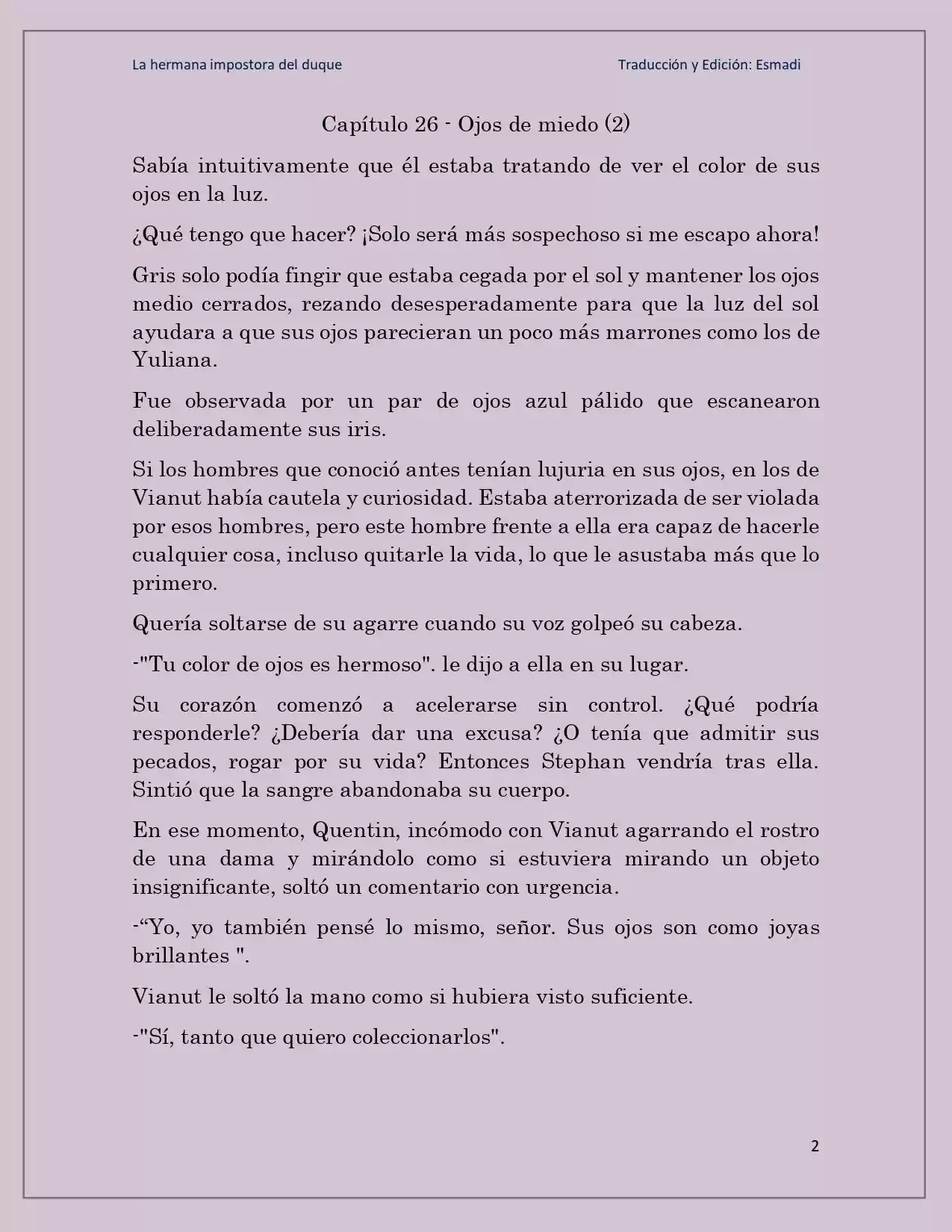 La Hermana Impostora Del Duque (Novela) - Capítulo 26 - Página 2 - LectorTMOo