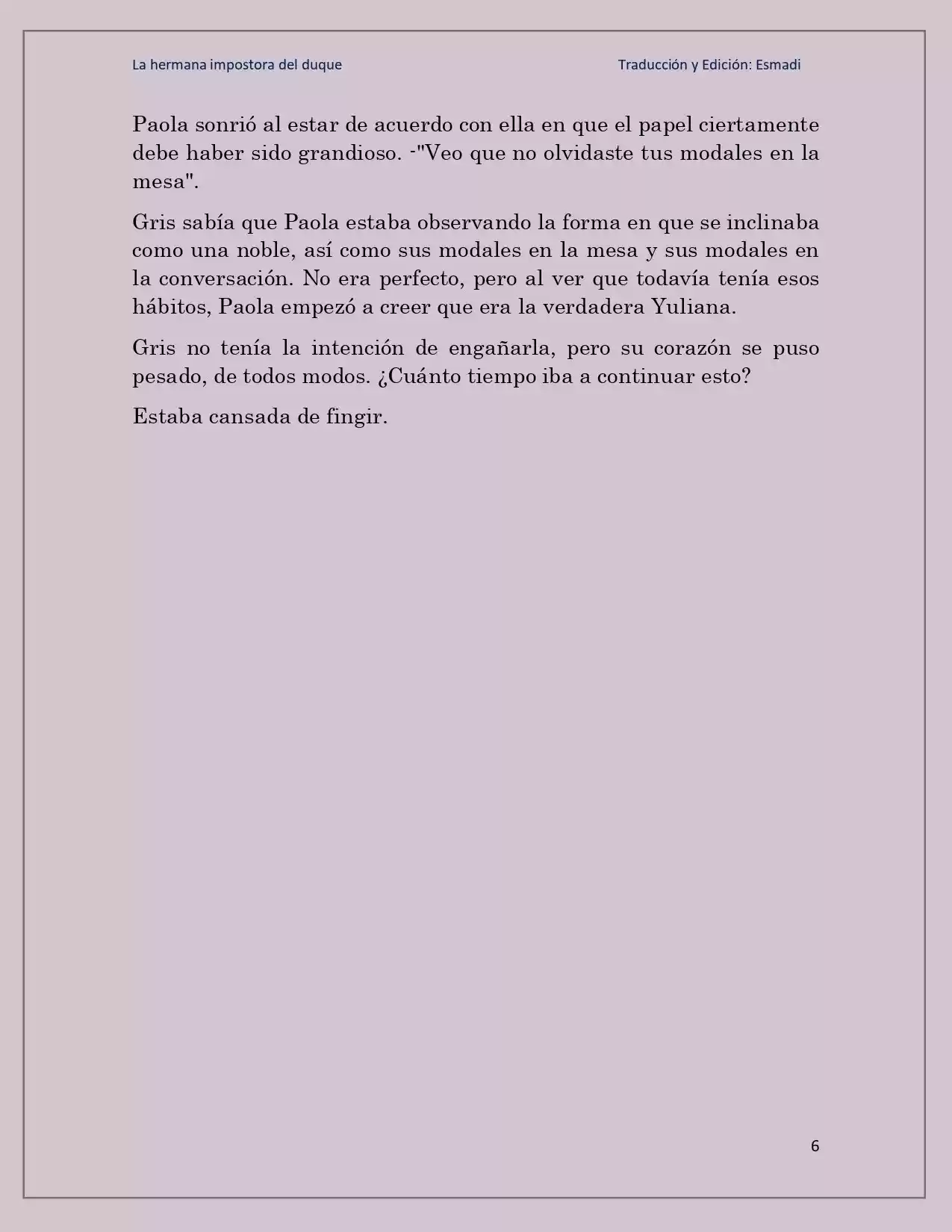 La Hermana Impostora Del Duque (Novela) - Capítulo 26 - Página 6 - LectorTMOo