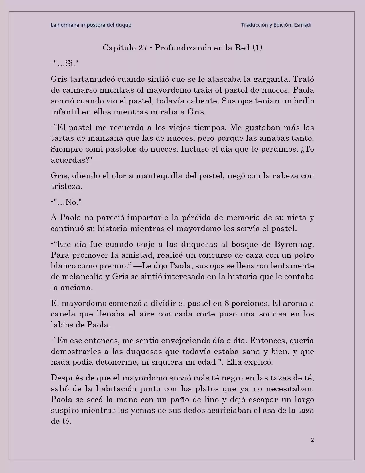 La Hermana Impostora Del Duque (Novela) - Capítulo 27 - Página 2 - LectorTMOo