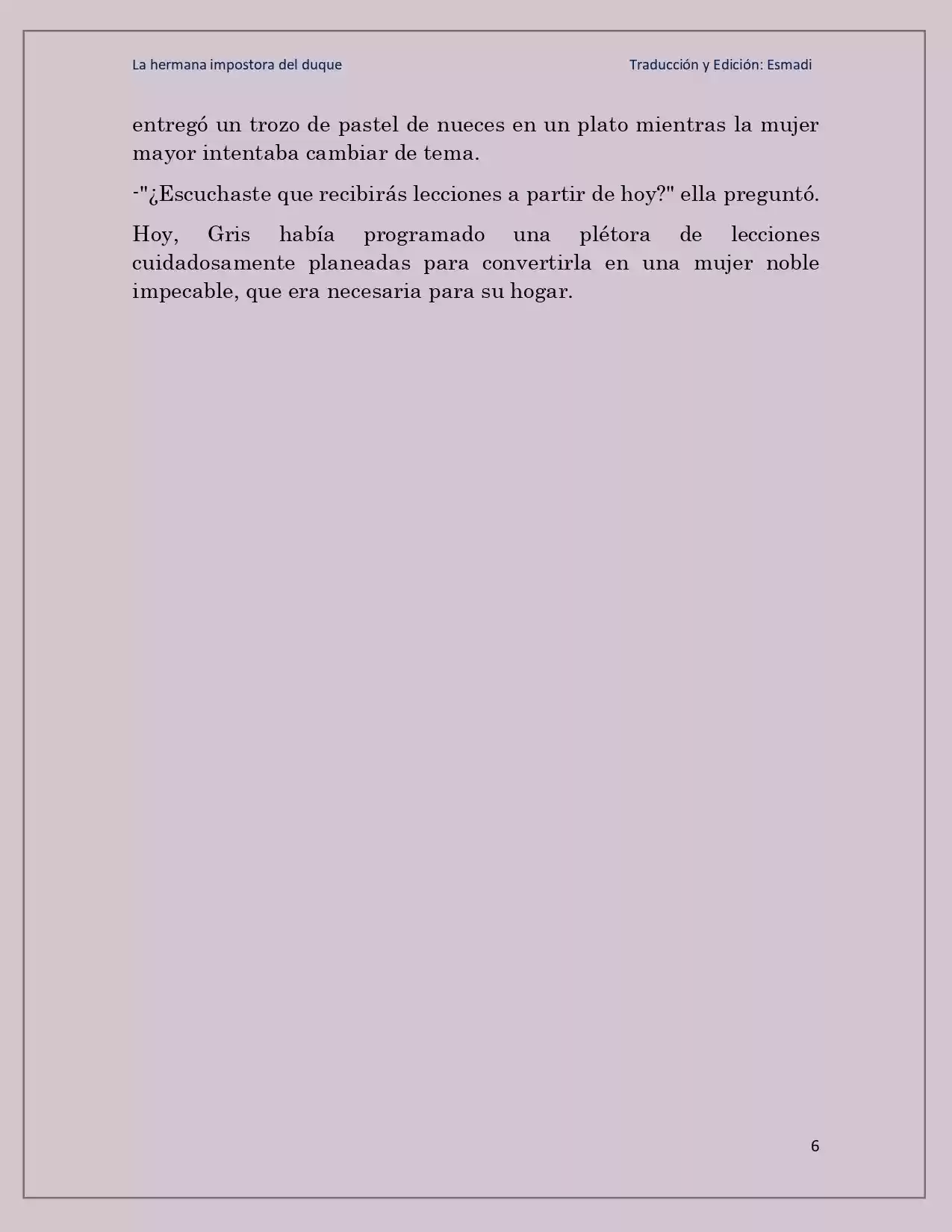 La Hermana Impostora Del Duque (Novela) - Capítulo 27 - Página 6 - LectorTMOo