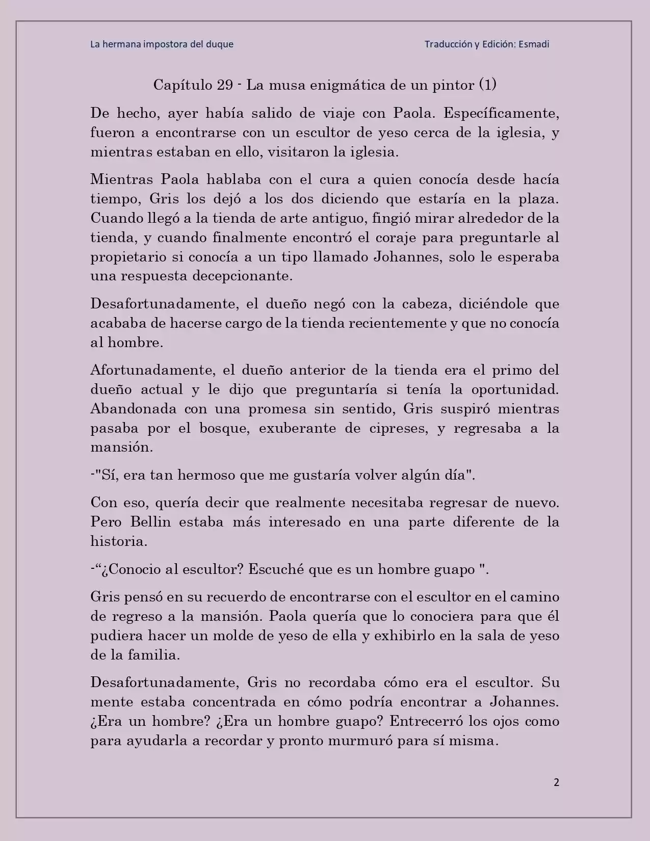 La Hermana Impostora Del Duque (Novela) - Capítulo 29 - Página 2 - LectorTMOo