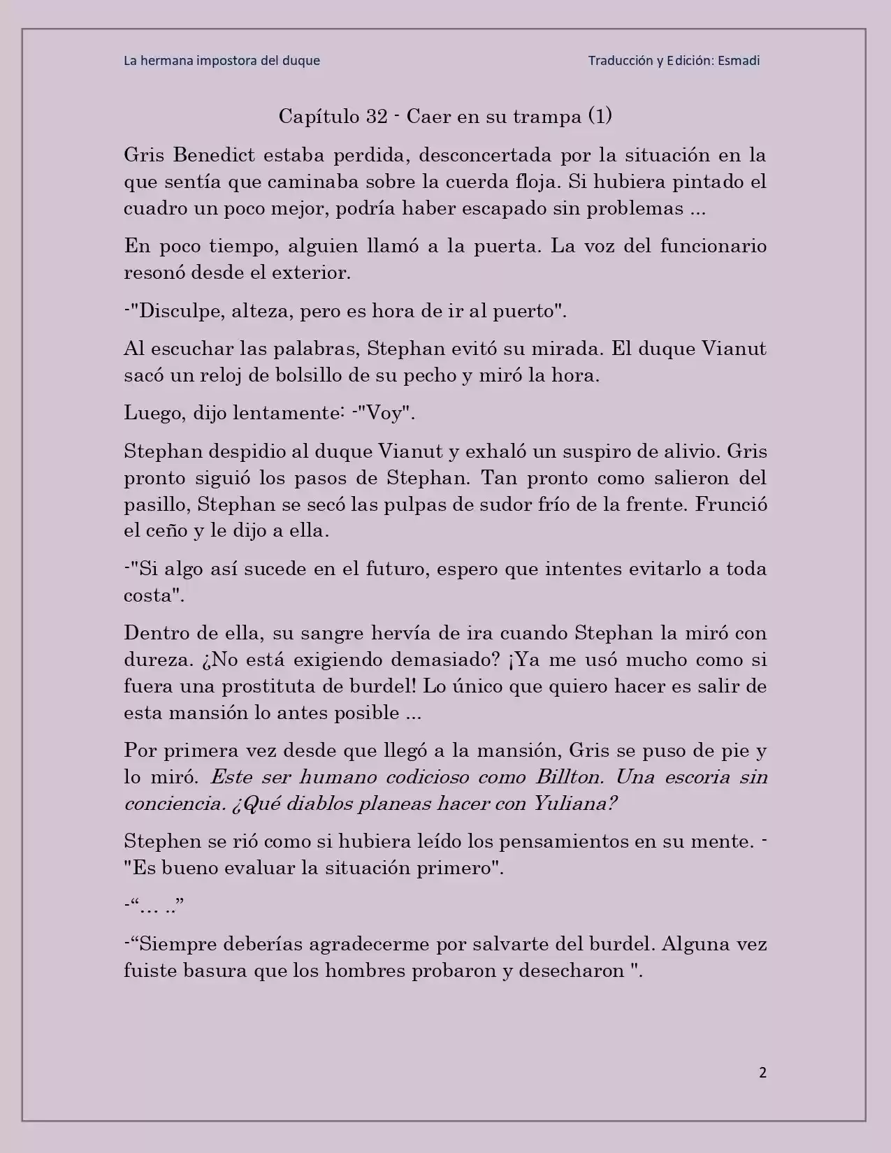 La Hermana Impostora Del Duque (Novela) - Capítulo 32 - Página 2 - LectorTMOo