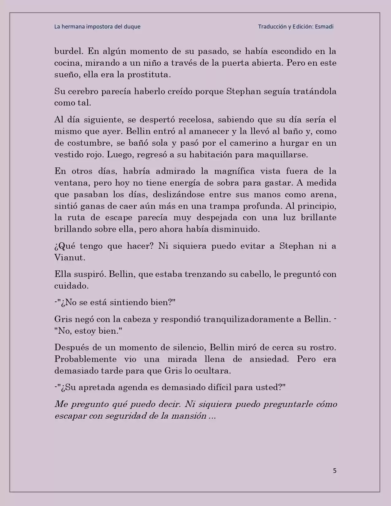 La Hermana Impostora Del Duque (Novela) - Capítulo 32 - Página 5 - LectorTMOo