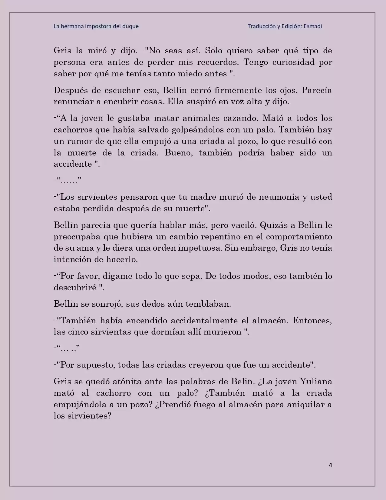 La Hermana Impostora Del Duque (Novela) - Capítulo 33 - Página 4 - LectorTMOo