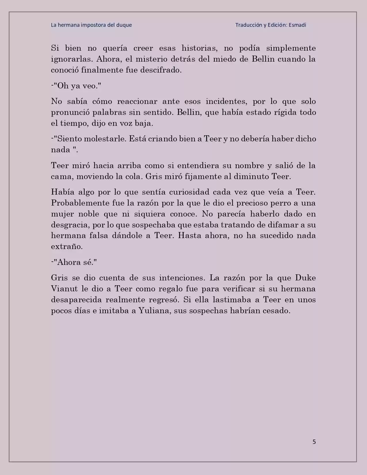 La Hermana Impostora Del Duque (Novela) - Capítulo 33 - Página 5 - LectorTMOo