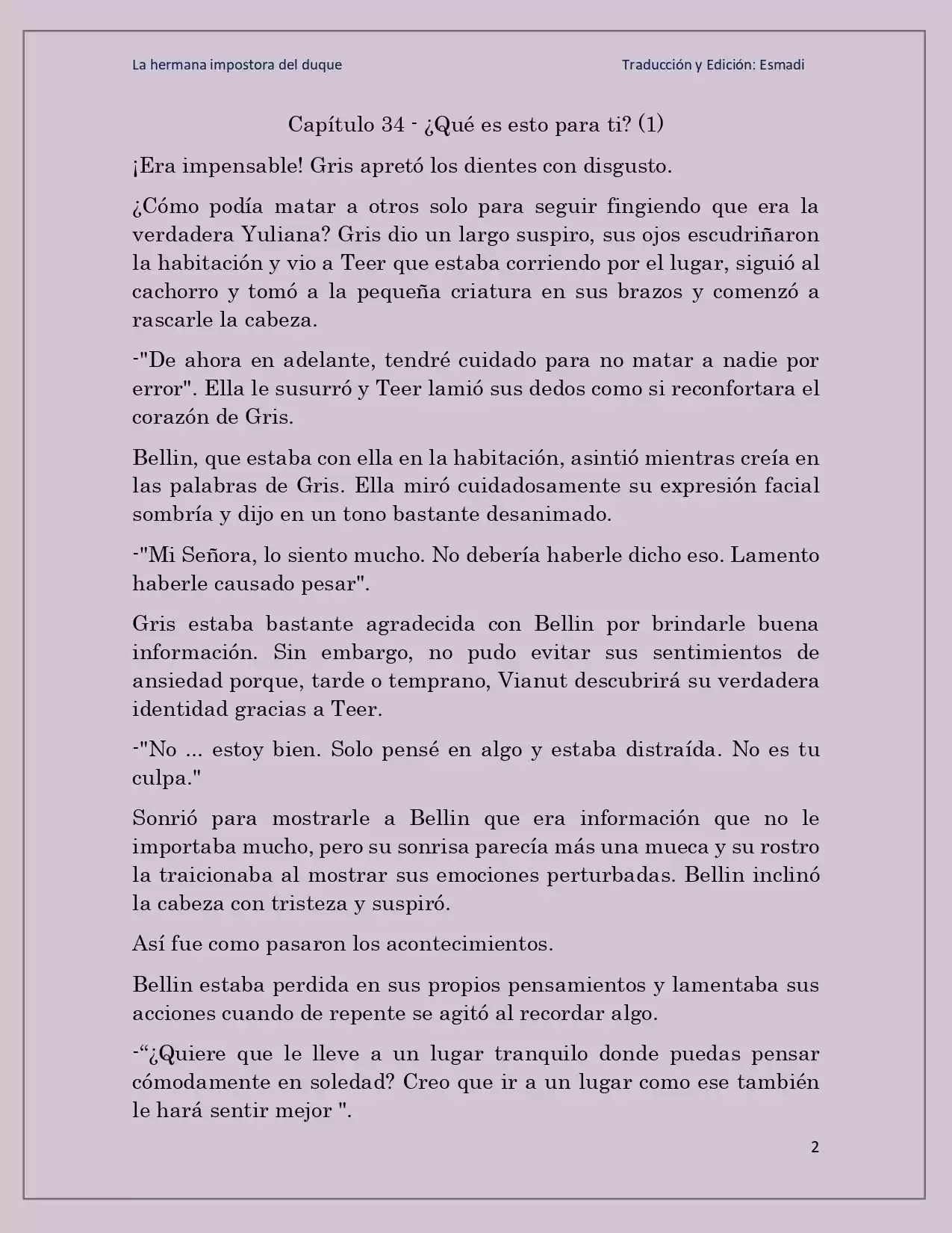 La Hermana Impostora Del Duque (Novela) - Capítulo 34 - Página 2 - LectorTMOo