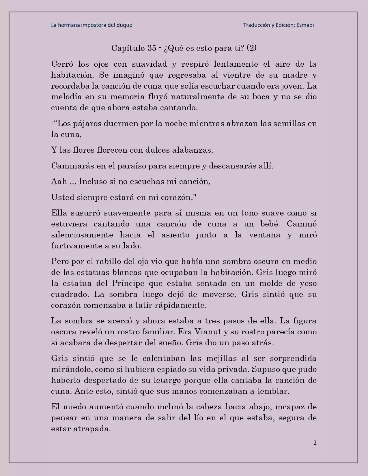 La Hermana Impostora Del Duque (Novela) - Capítulo 35 - Página 2 - LectorTMOo