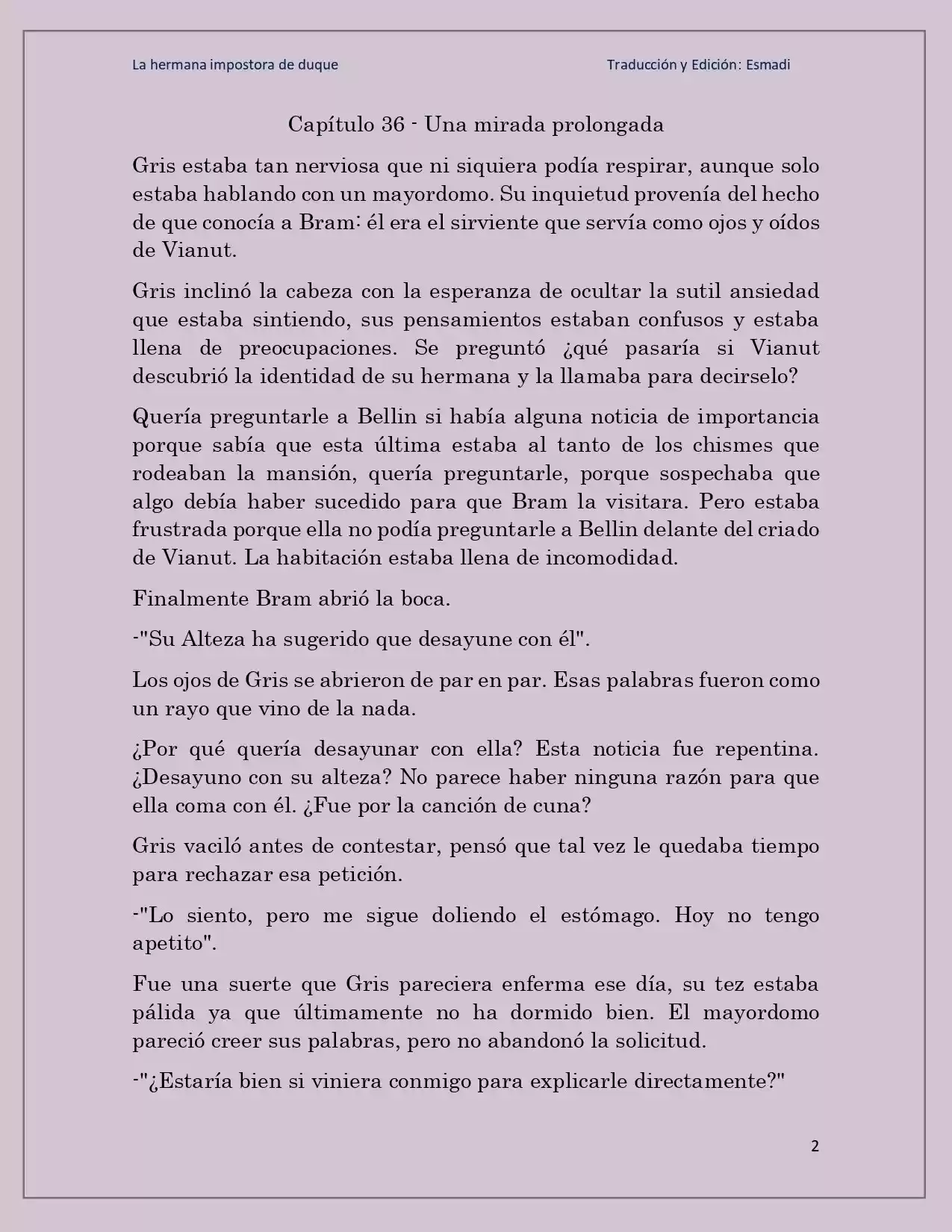 La Hermana Impostora Del Duque (Novela) - Capítulo 36 - Página 2 - LectorTMOo