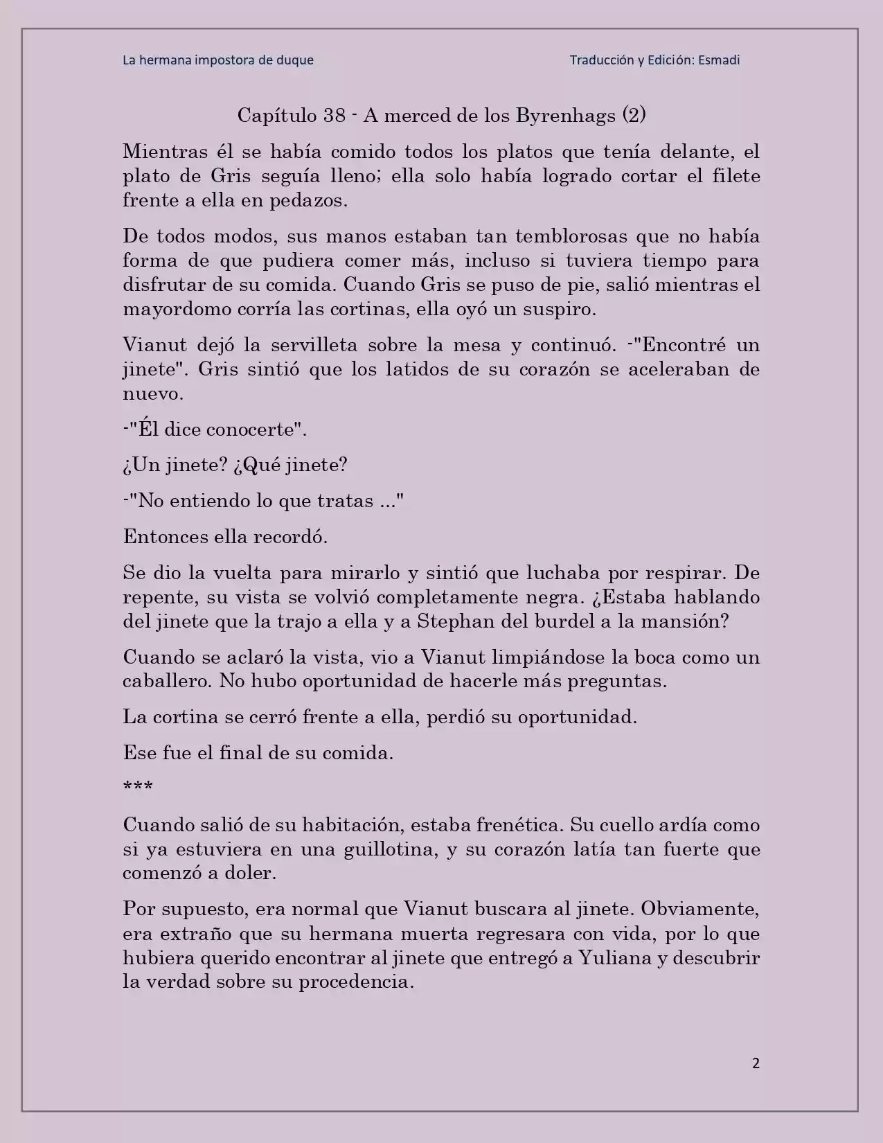La Hermana Impostora Del Duque (Novela) - Capítulo 38 - Página 2 - LectorTMOo