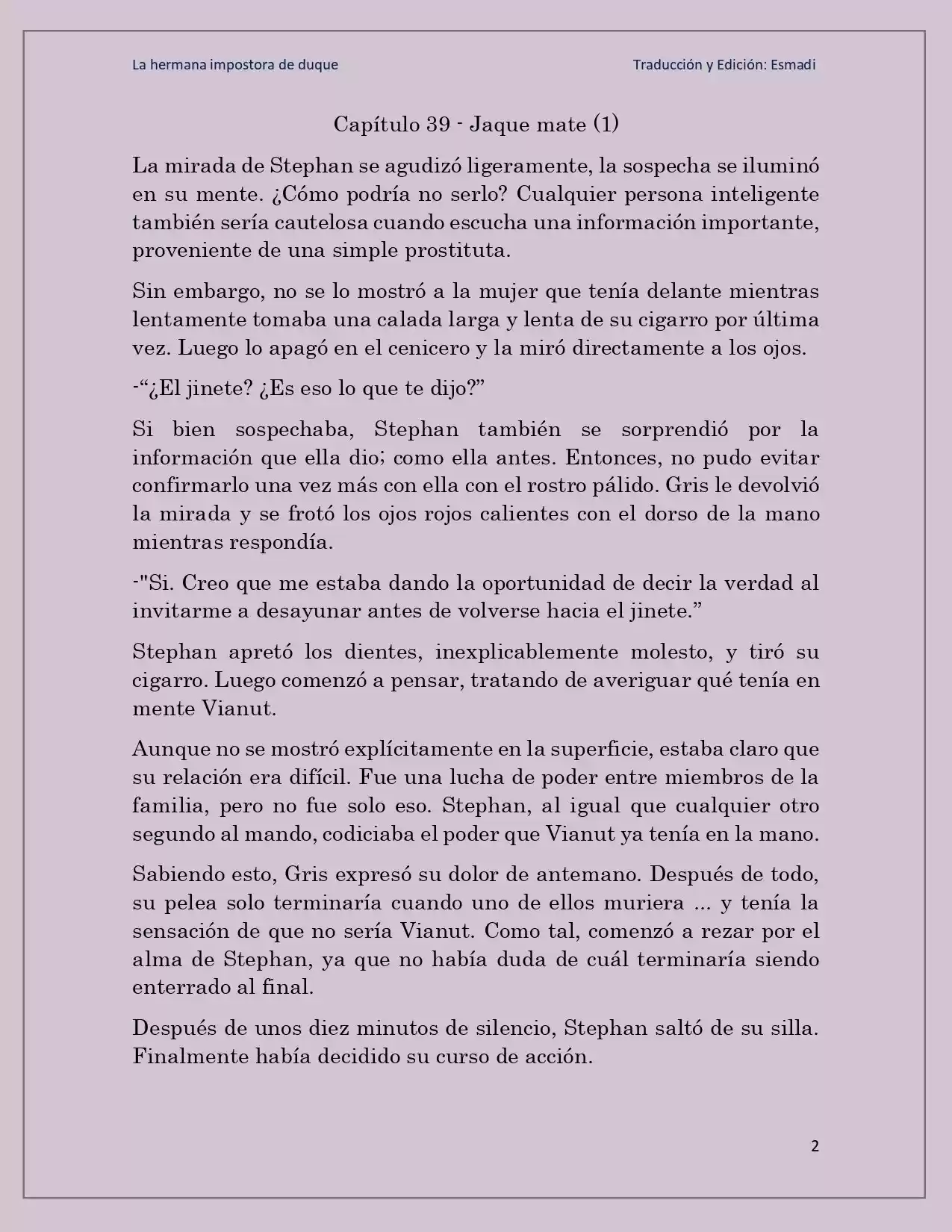 La Hermana Impostora Del Duque (Novela) - Capítulo 39 - Página 2 - LectorTMOo