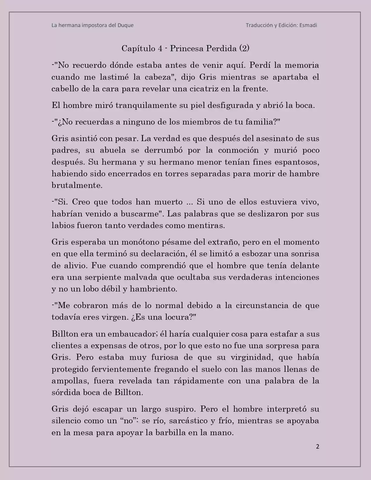 La Hermana Impostora Del Duque (Novela) - Capítulo 4 - Página 2 - LectorTMOo