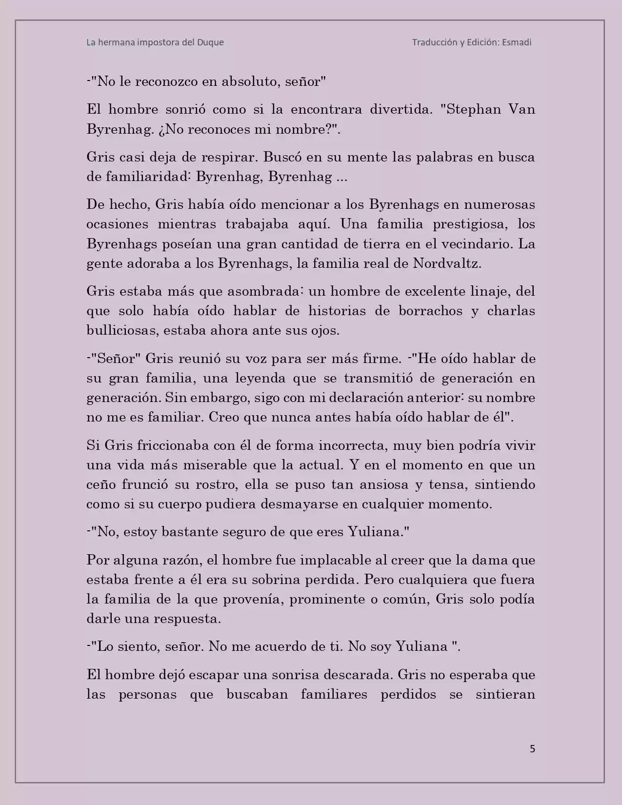 La Hermana Impostora Del Duque (Novela) - Capítulo 4 - Página 5 - LectorTMOo