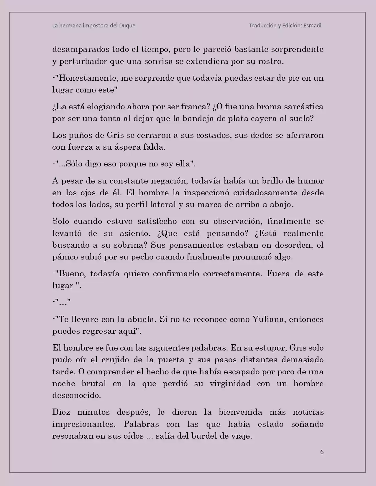 La Hermana Impostora Del Duque (Novela) - Capítulo 4 - Página 6 - LectorTMOo
