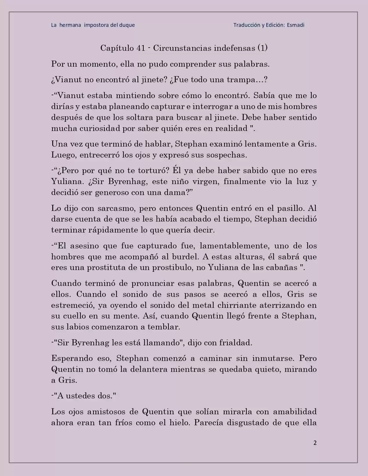 La Hermana Impostora Del Duque (Novela) - Capítulo 41 - Página 2 - LectorTMOo