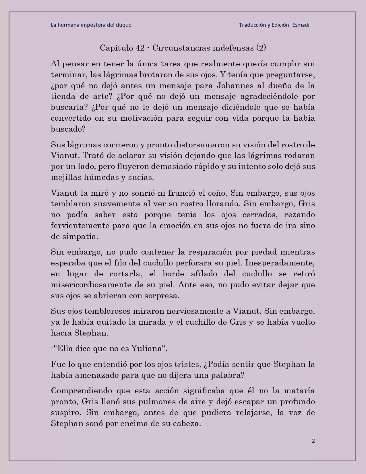 La Hermana Impostora Del Duque (Novela) - Capítulo 42 - Página 2 - LectorTMOo