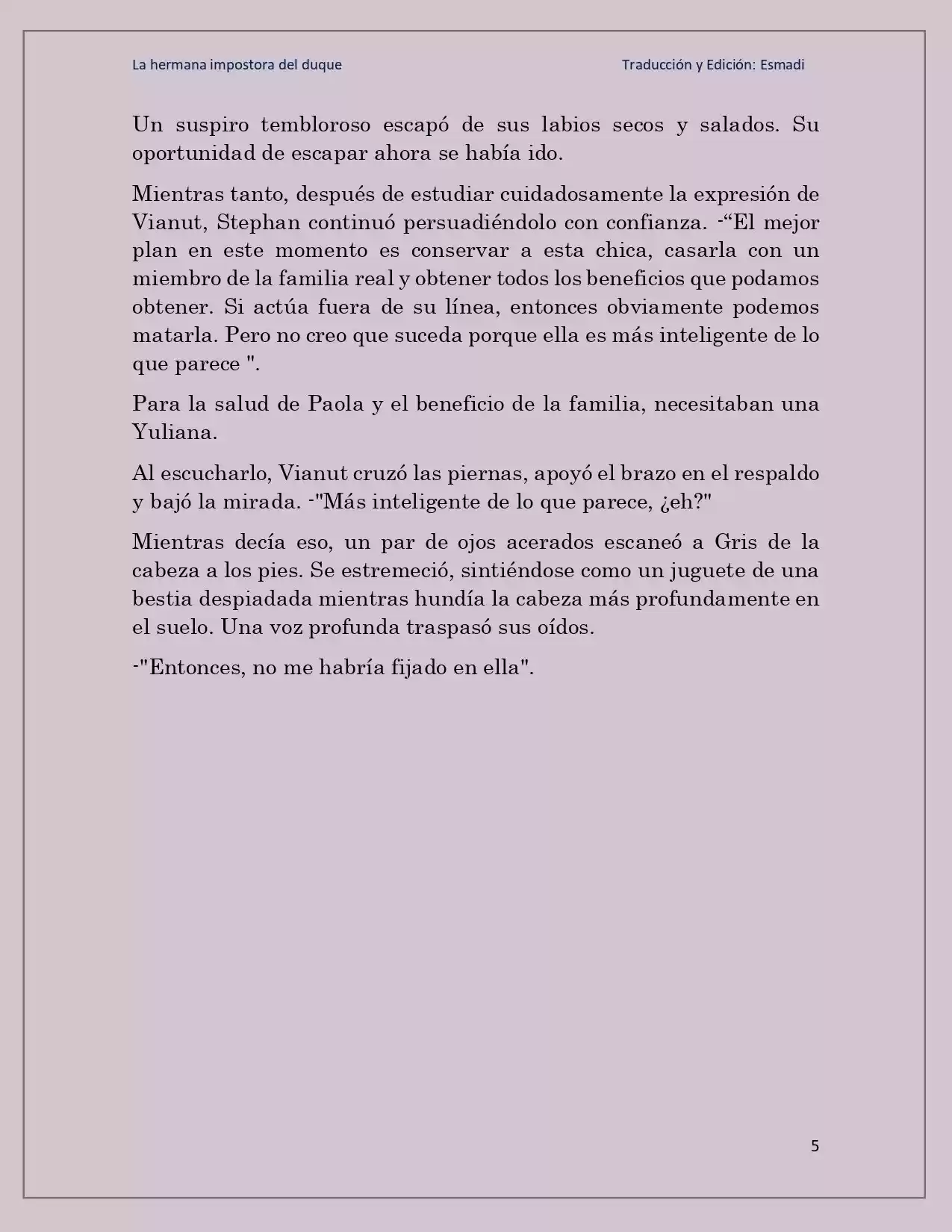 La Hermana Impostora Del Duque (Novela) - Capítulo 42 - Página 5 - LectorTMOo
