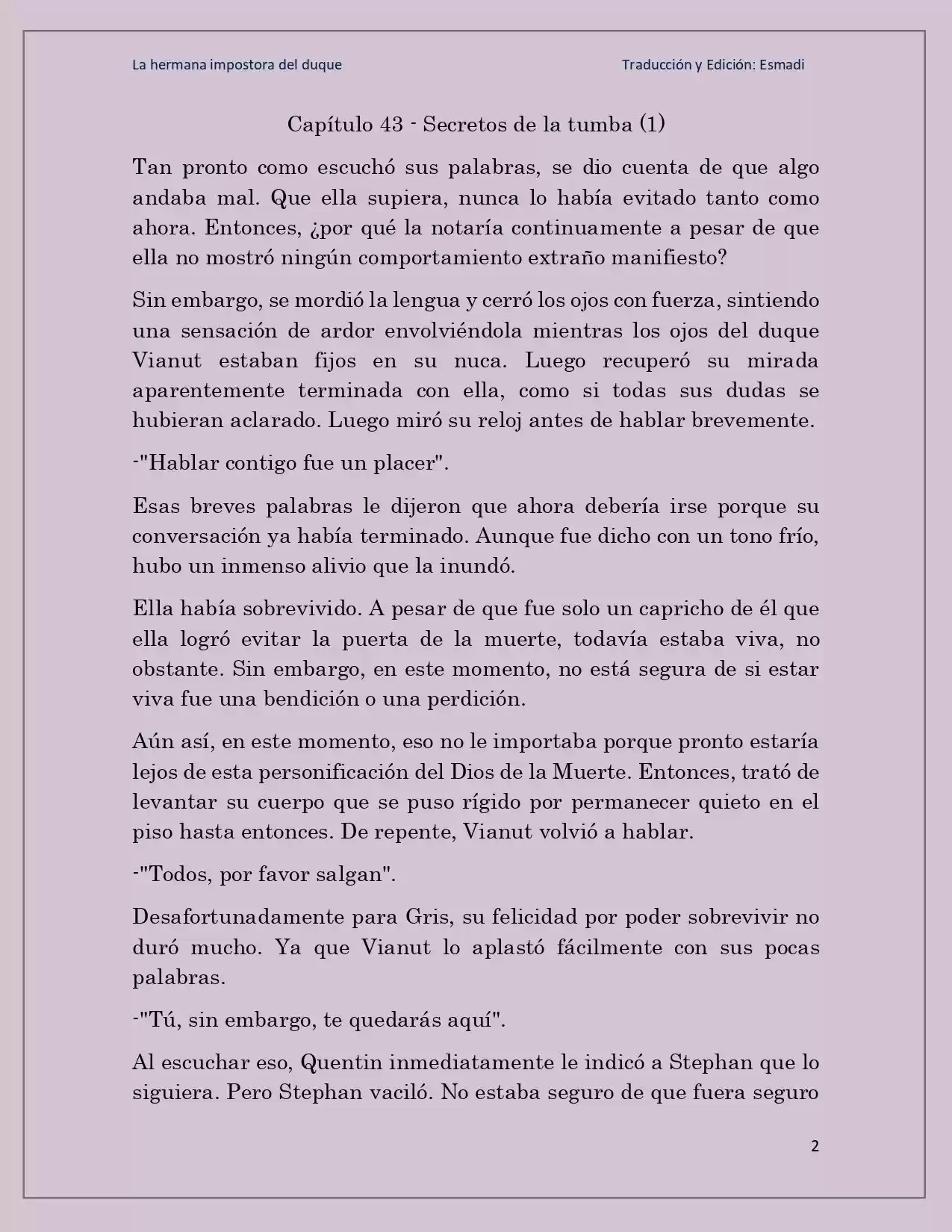 La Hermana Impostora Del Duque (Novela) - Capítulo 43 - Página 2 - LectorTMOo