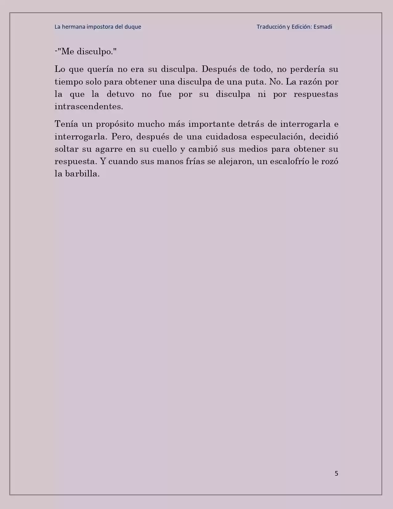La Hermana Impostora Del Duque (Novela) - Capítulo 43 - Página 5 - LectorTMOo