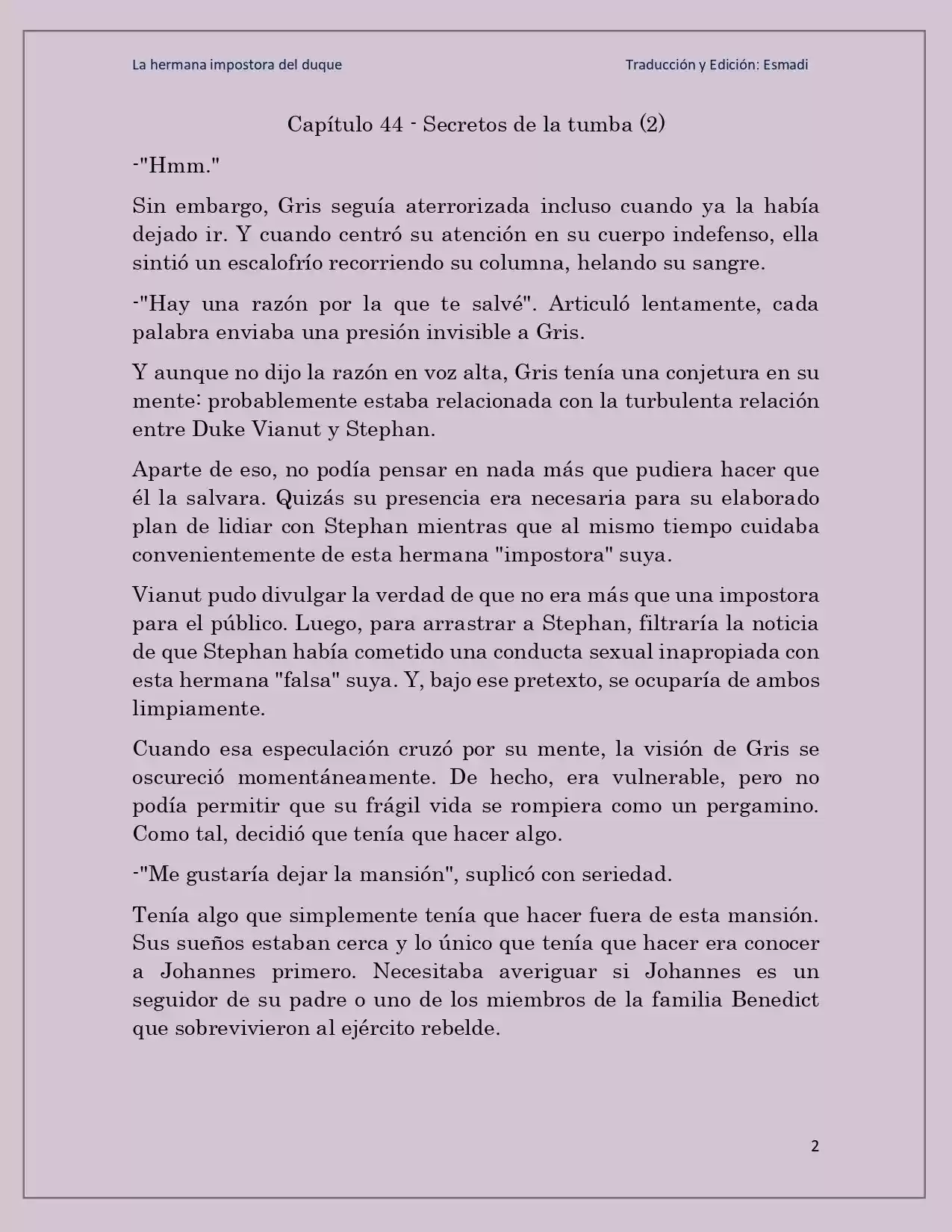 La Hermana Impostora Del Duque (Novela) - Capítulo 44 - Página 2 - LectorTMOo