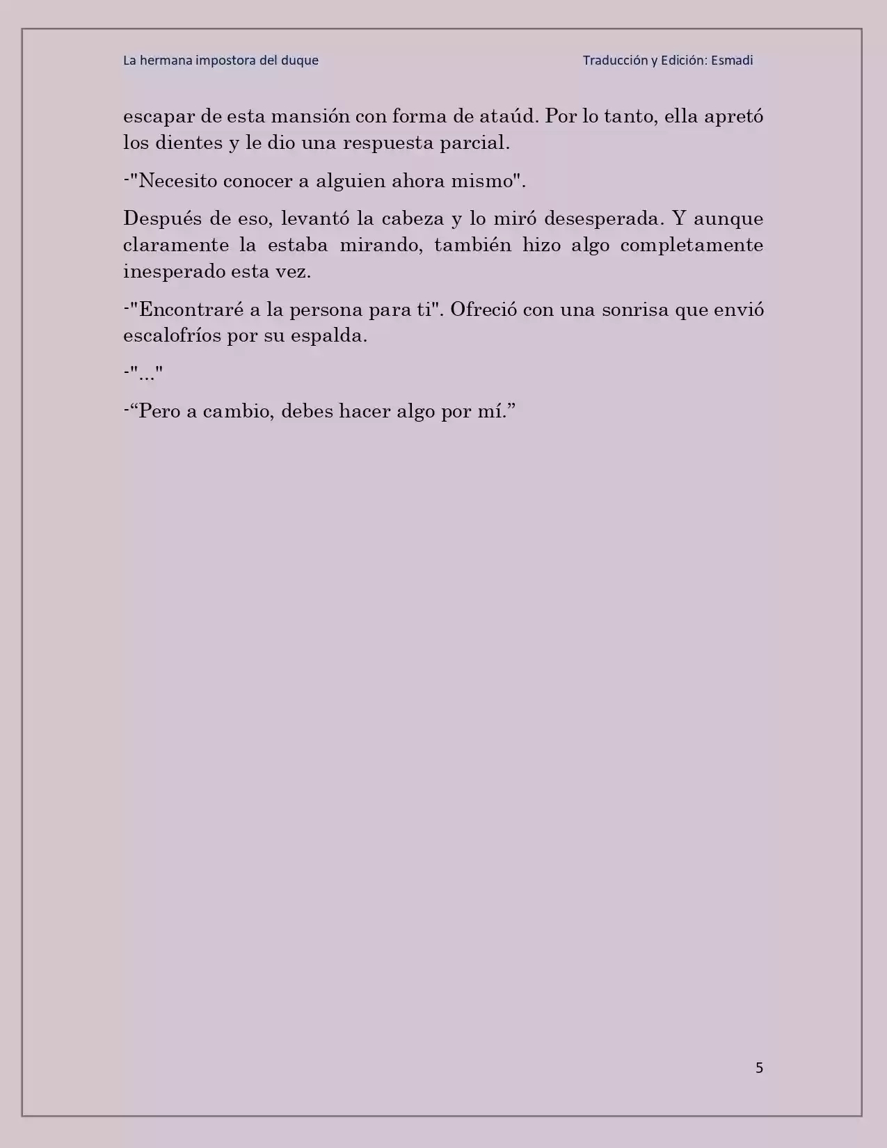 La Hermana Impostora Del Duque (Novela) - Capítulo 44 - Página 5 - LectorTMOo
