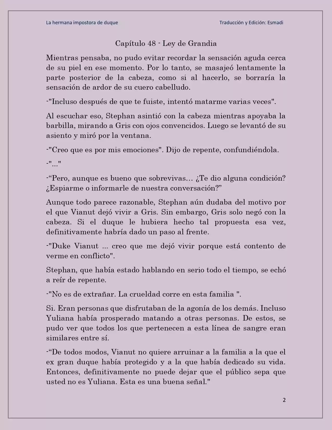 La Hermana Impostora Del Duque (Novela) - Capítulo 48 - Página 2 - LectorTMOo