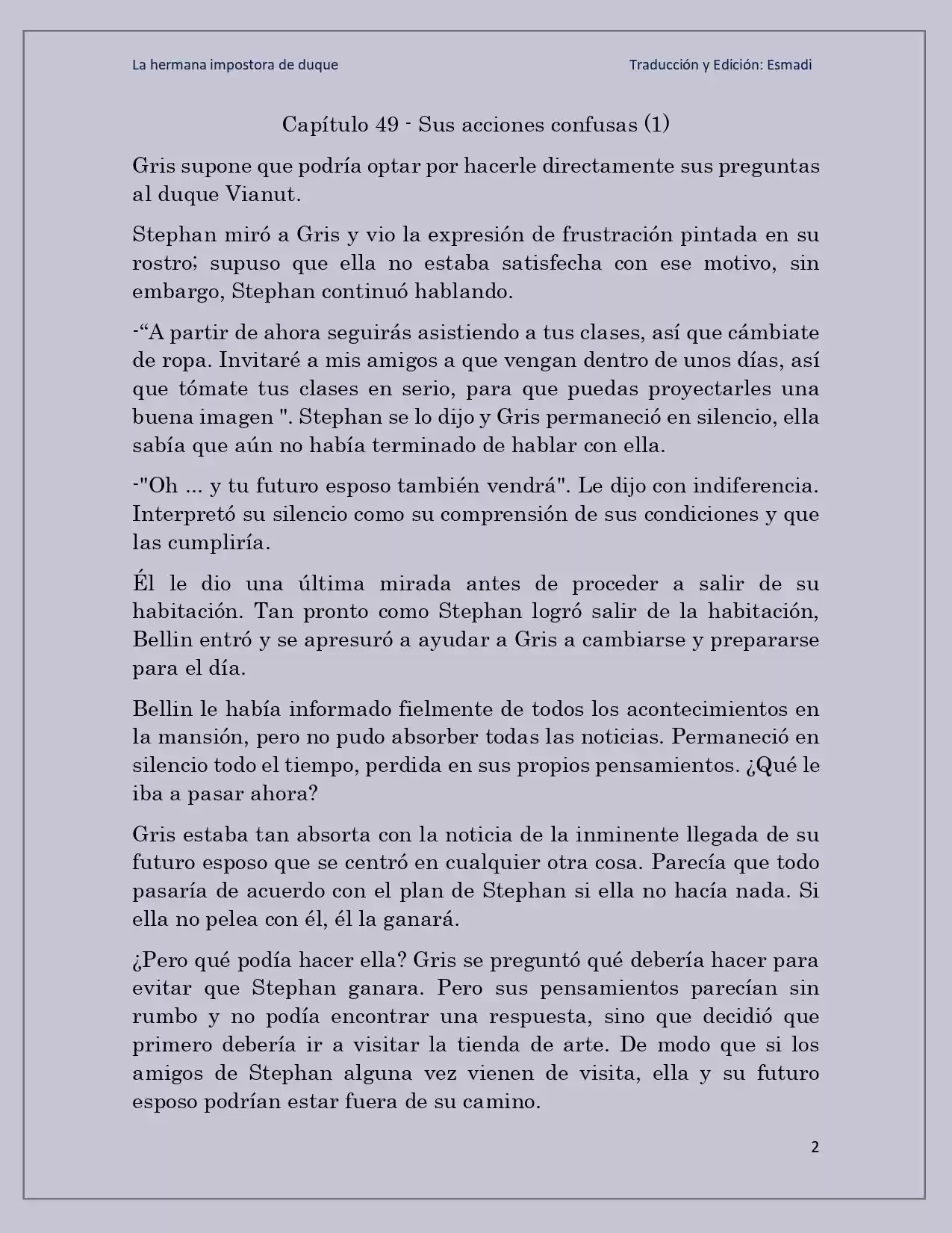 La Hermana Impostora Del Duque (Novela) - Capítulo 49 - Página 2 - LectorTMOo