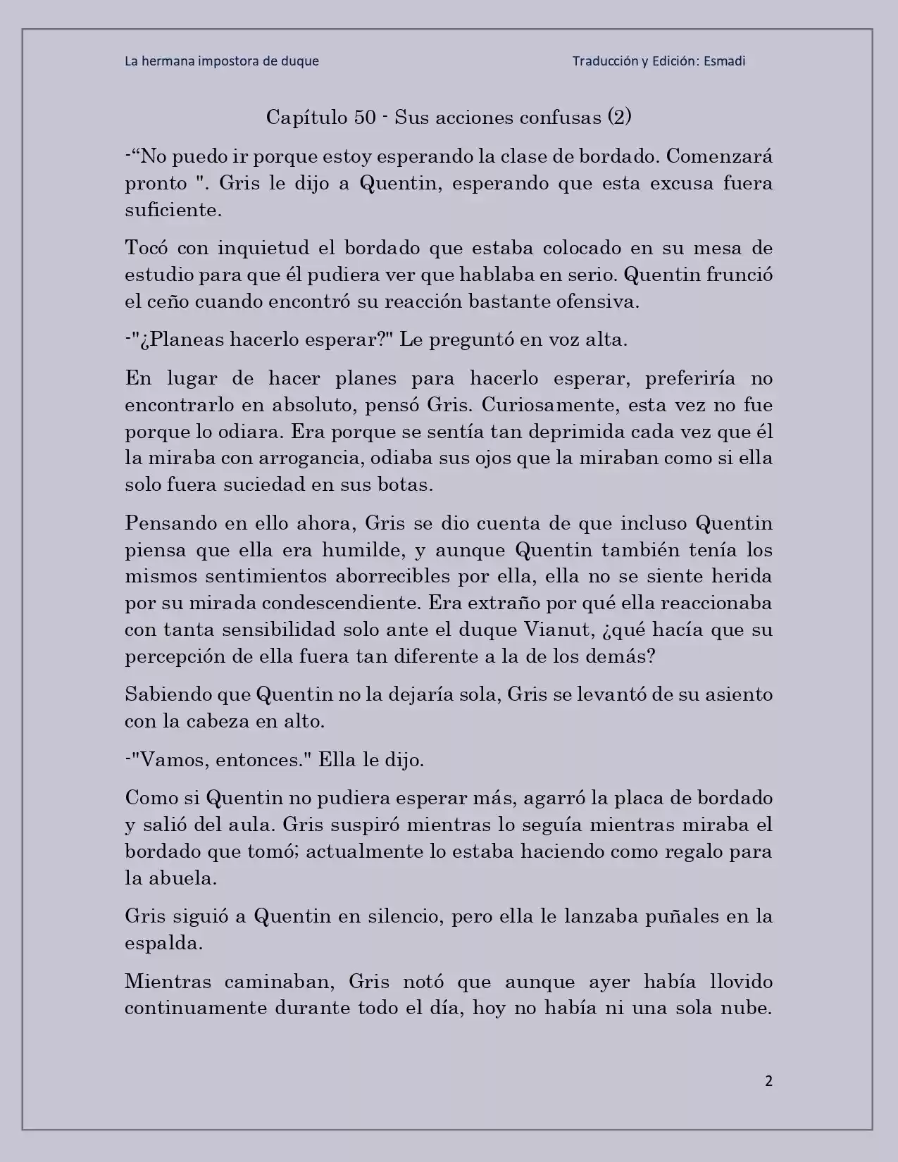 La Hermana Impostora Del Duque (Novela) - Capítulo 50 - Página 2 - LectorTMOo