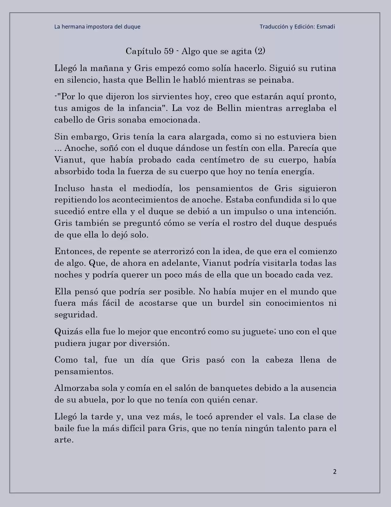 La Hermana Impostora Del Duque (Novela) - Capítulo 59 - Página 2 - LectorTMOo