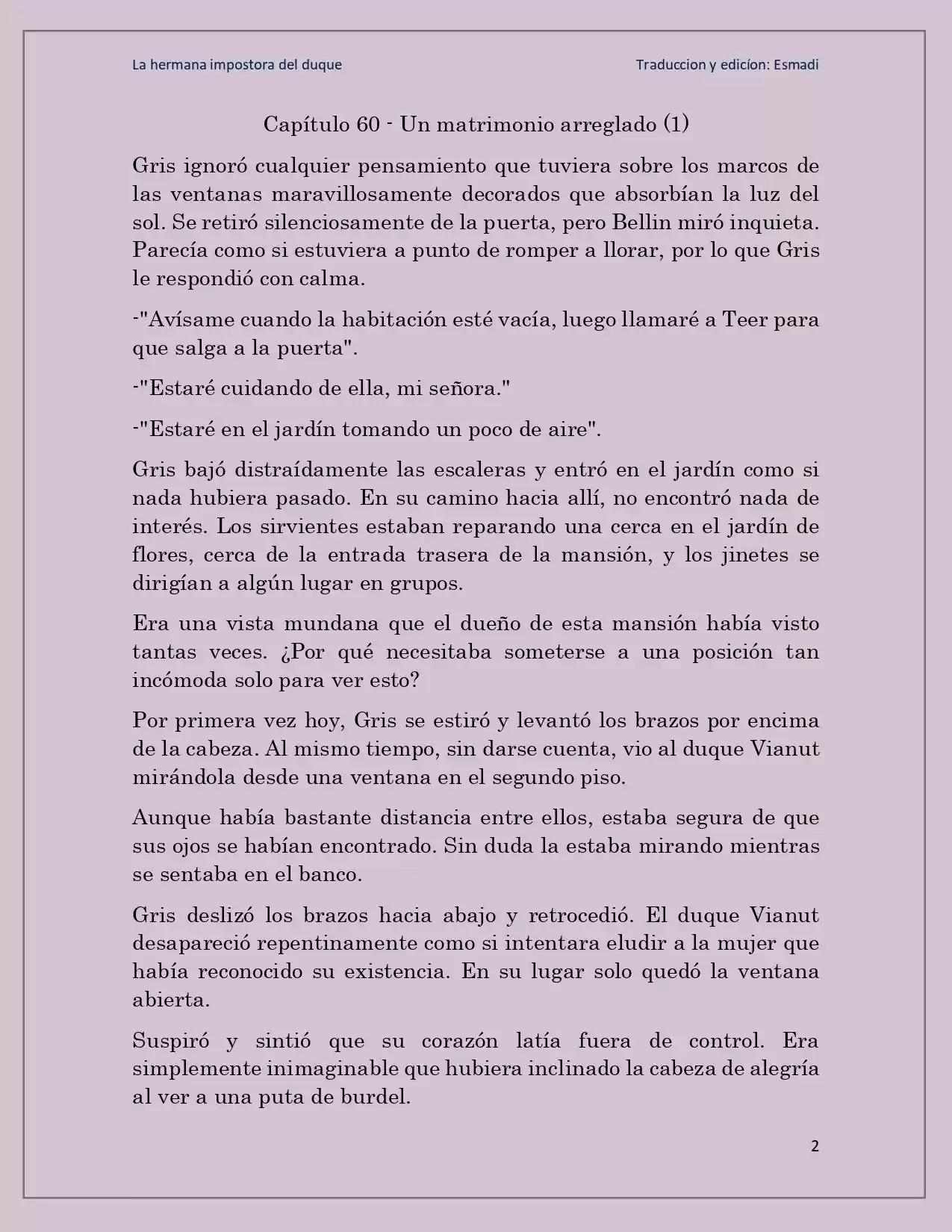 La Hermana Impostora Del Duque (Novela) - Capítulo 60 - Página 2 - LectorTMOo