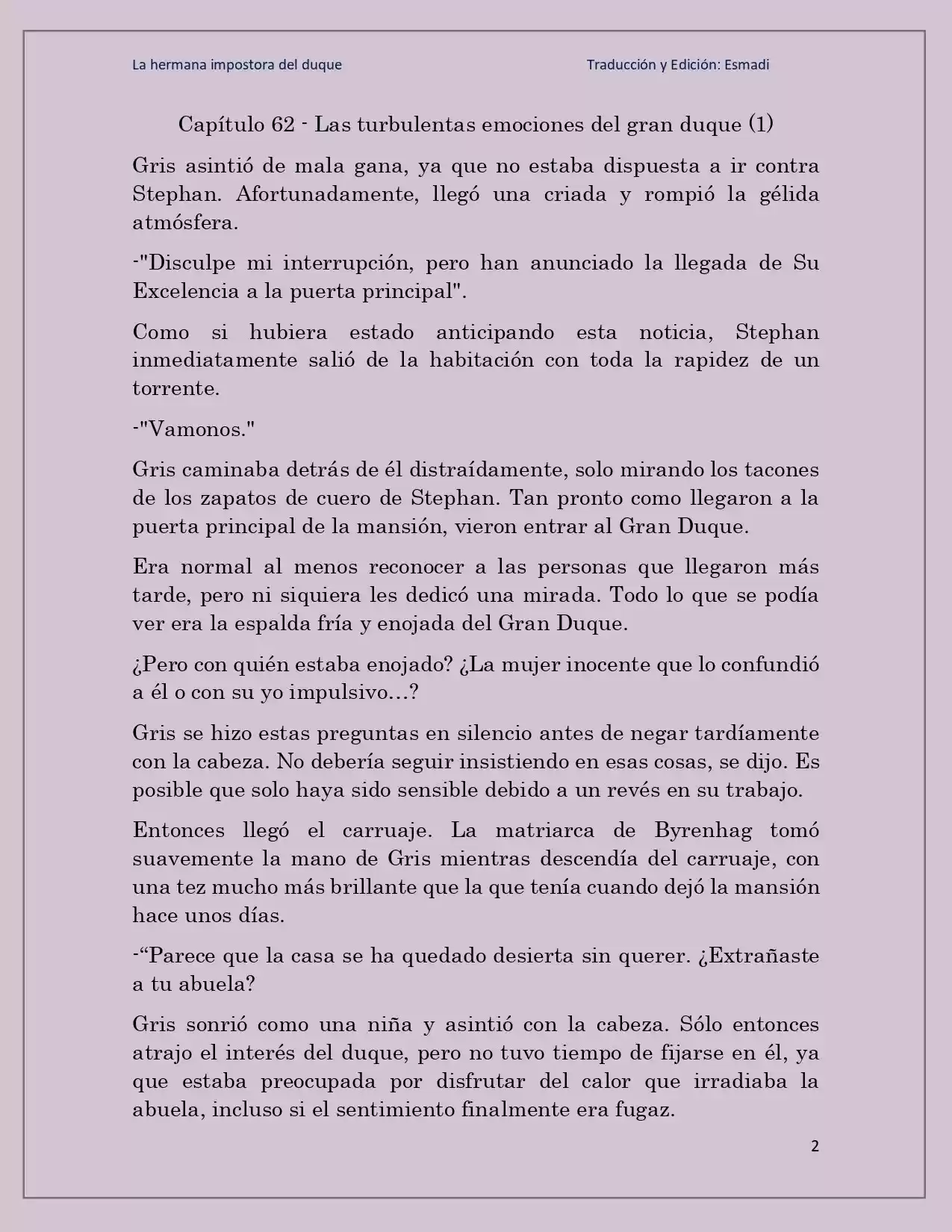 La Hermana Impostora Del Duque (Novela) - Capítulo 62 - Página 2 - LectorTMOo