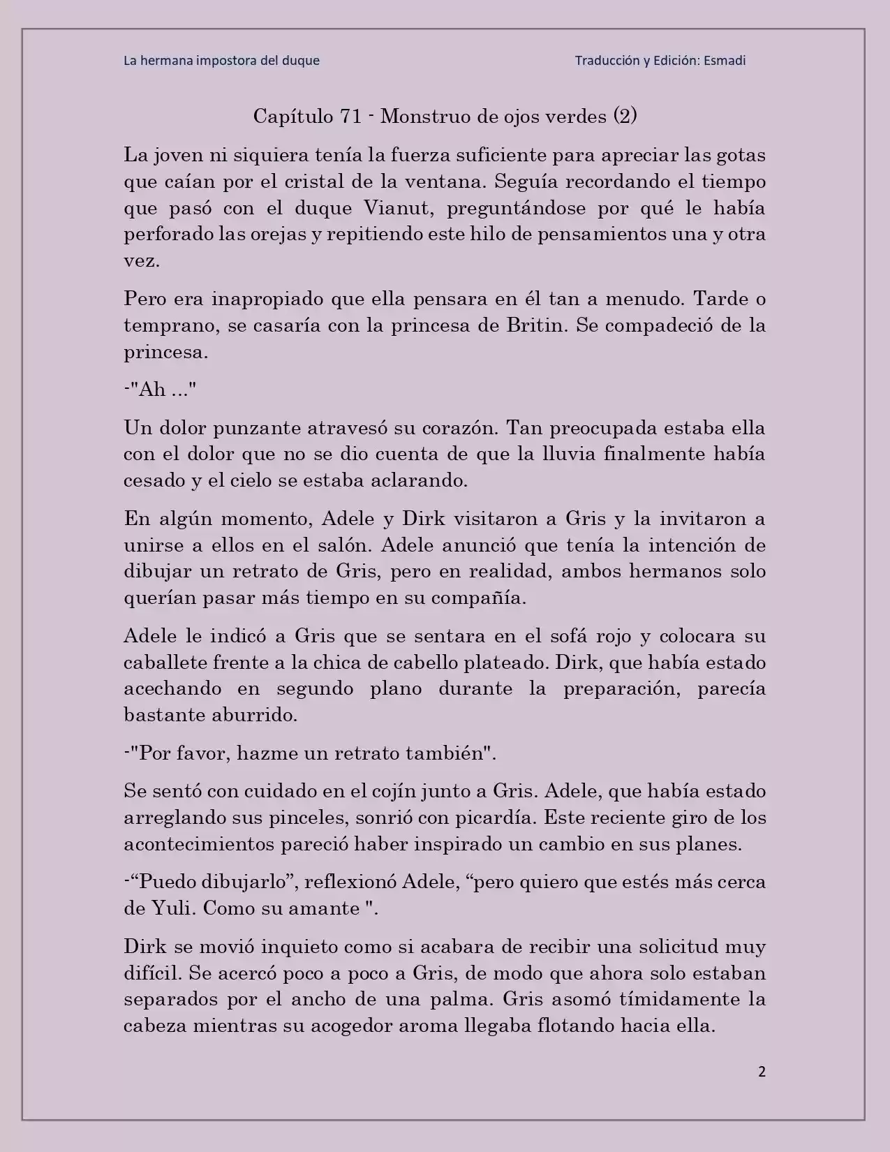 La Hermana Impostora Del Duque (Novela) - Capítulo 71 - Página 2 - LectorTMOo