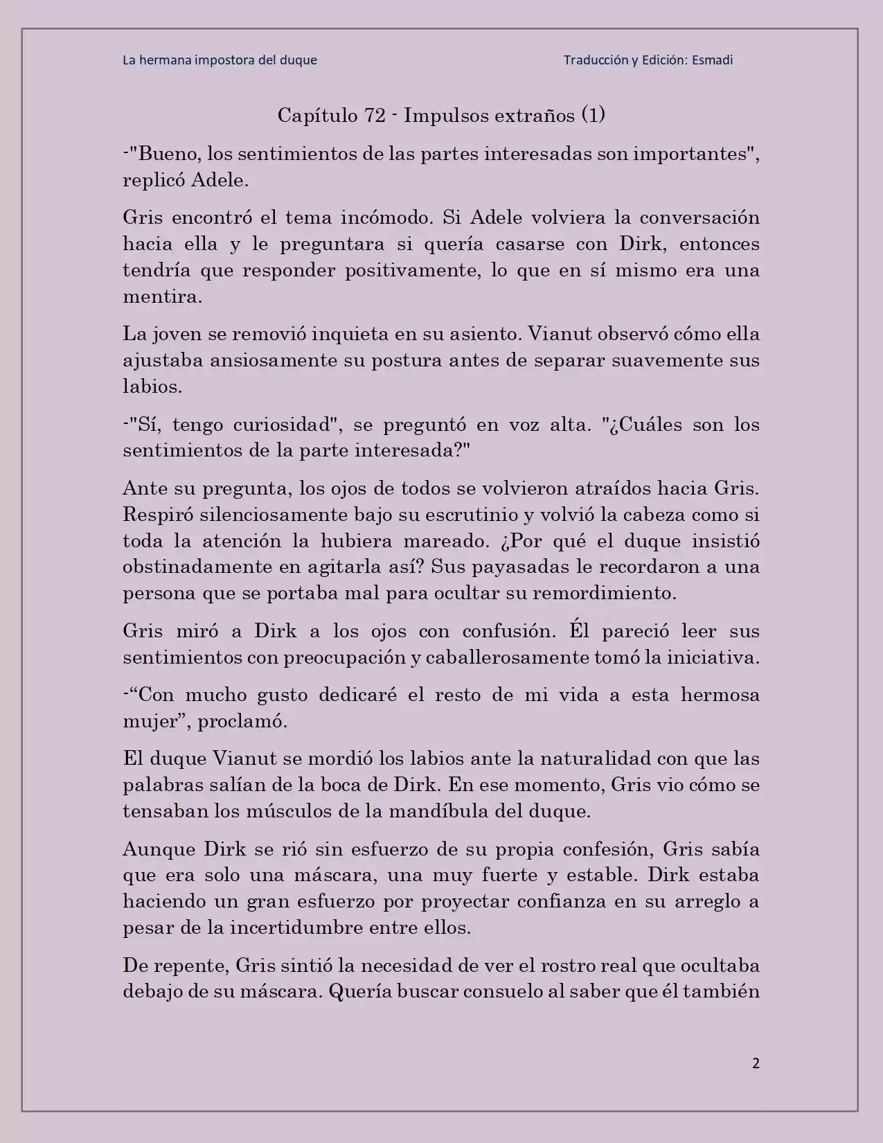 La Hermana Impostora Del Duque (Novela) - Capítulo 72 - Página 2 - LectorTMOo