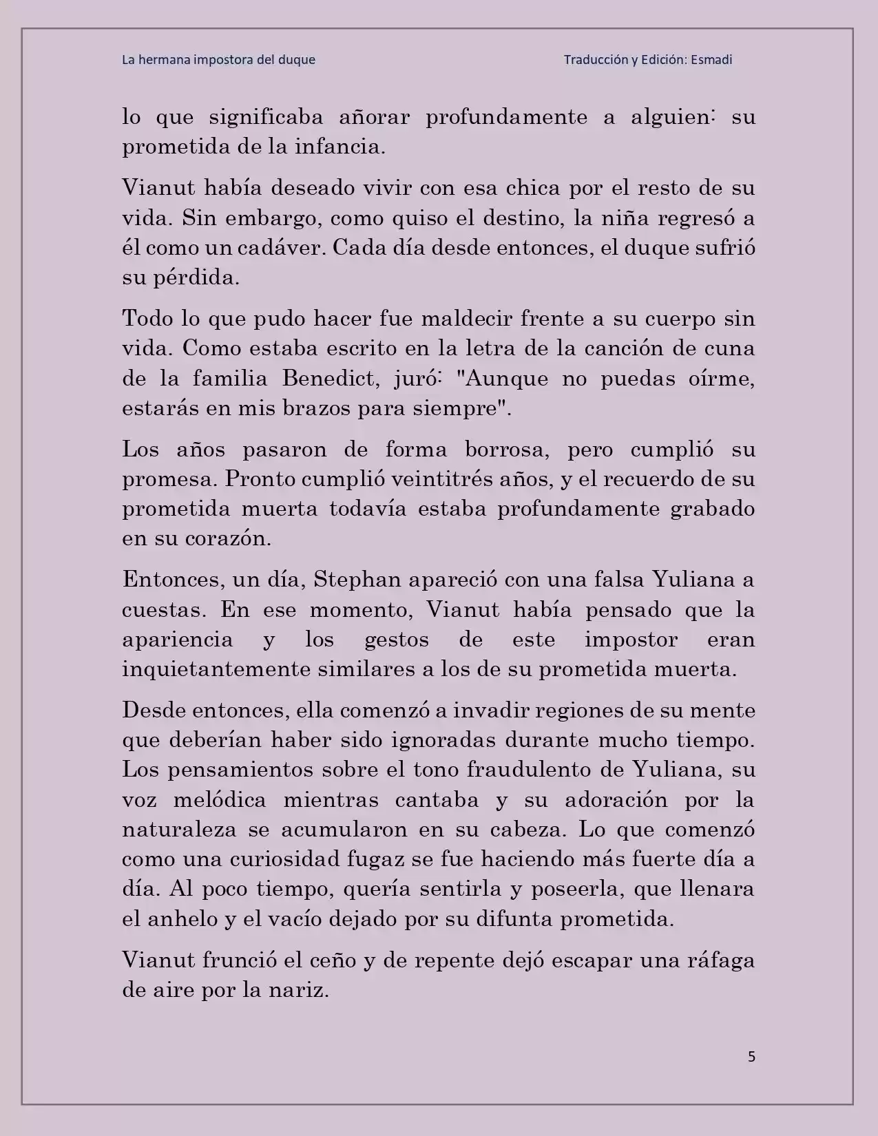 La Hermana Impostora Del Duque (Novela) - Capítulo 73 - Página 5 - LectorTMOo