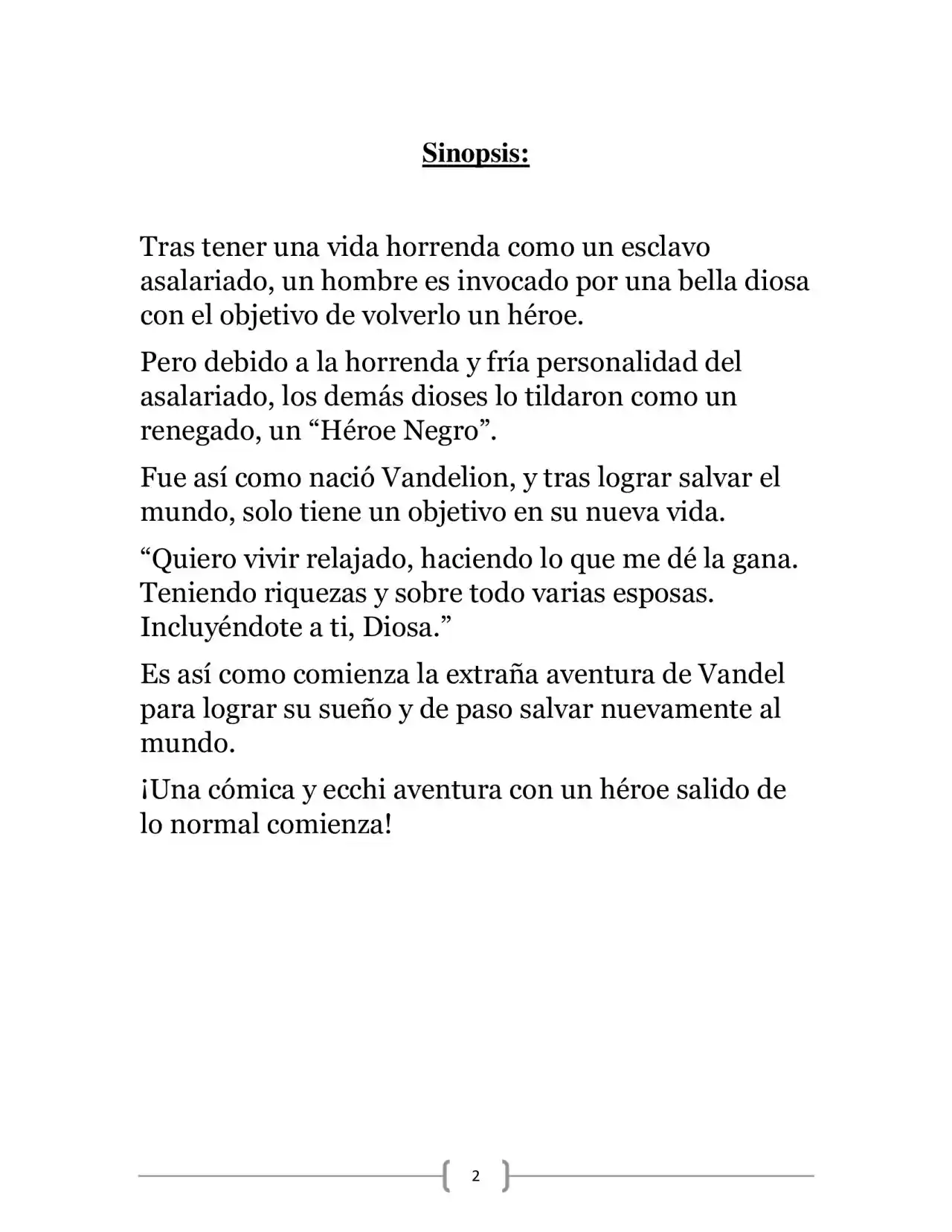 La Heroica Aventura Del Héroe Negro (Novela) - Capítulo 1 - Página 2 - LectorTMOo