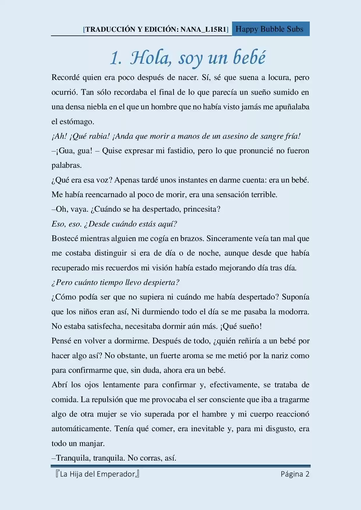 La Hija Del Emperador (Novela) - Capítulo 1 - Página 2 - LectorTMOo
