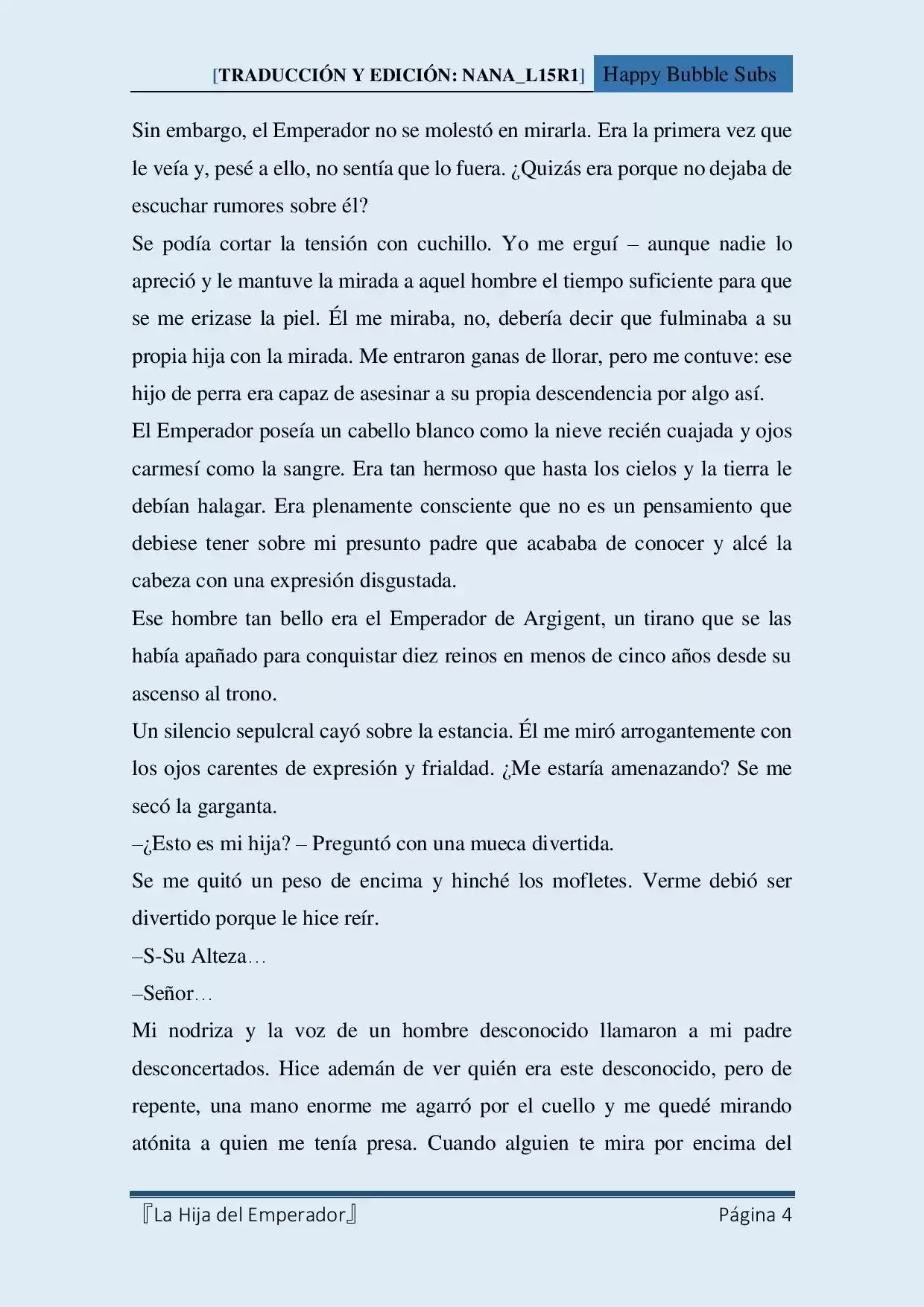 La Hija Del Emperador (Novela) - Capítulo 1 - Página 4 - LectorTMOo