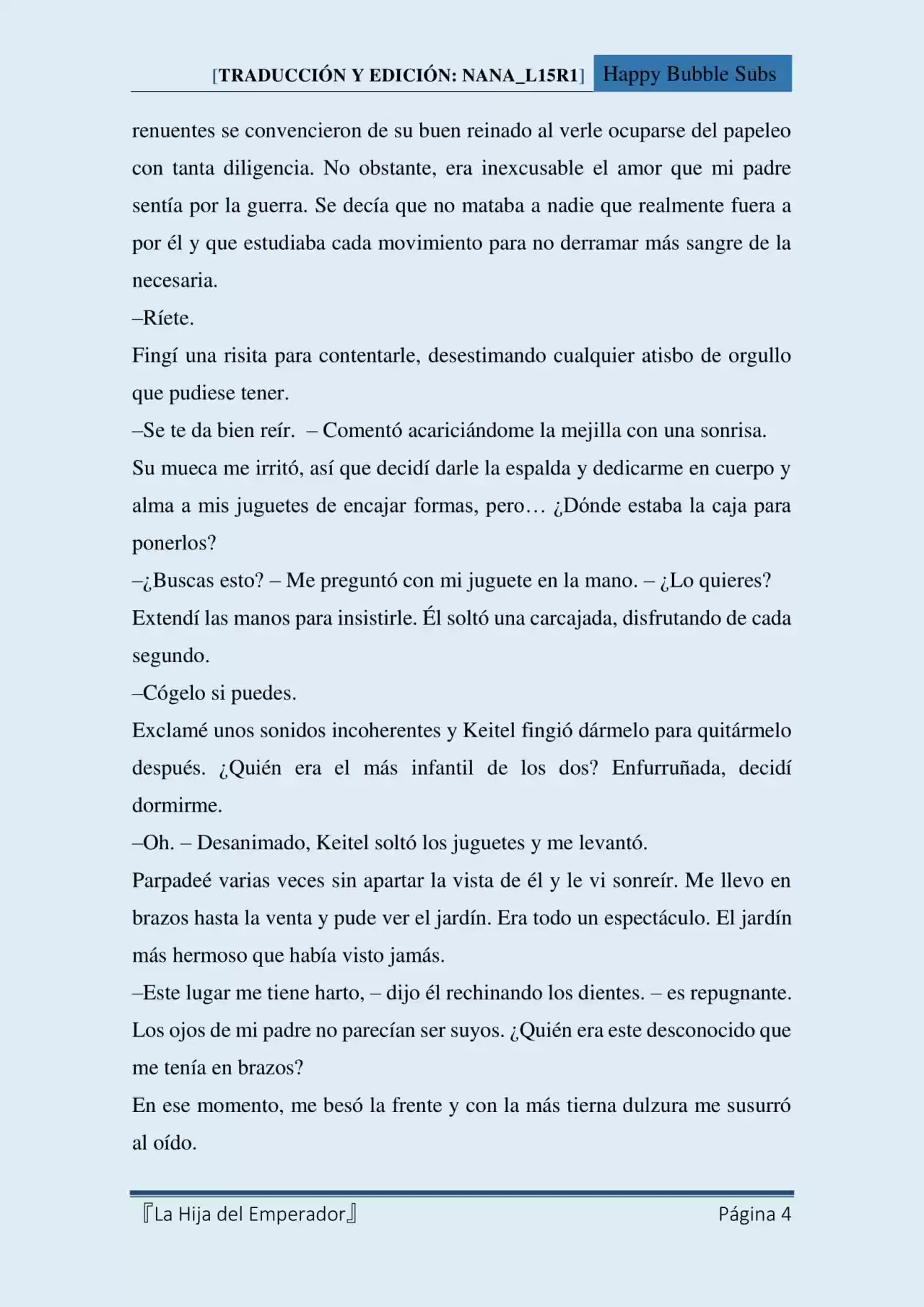 La Hija Del Emperador (Novela) - Capítulo 11 - Página 4 - LectorTMOo