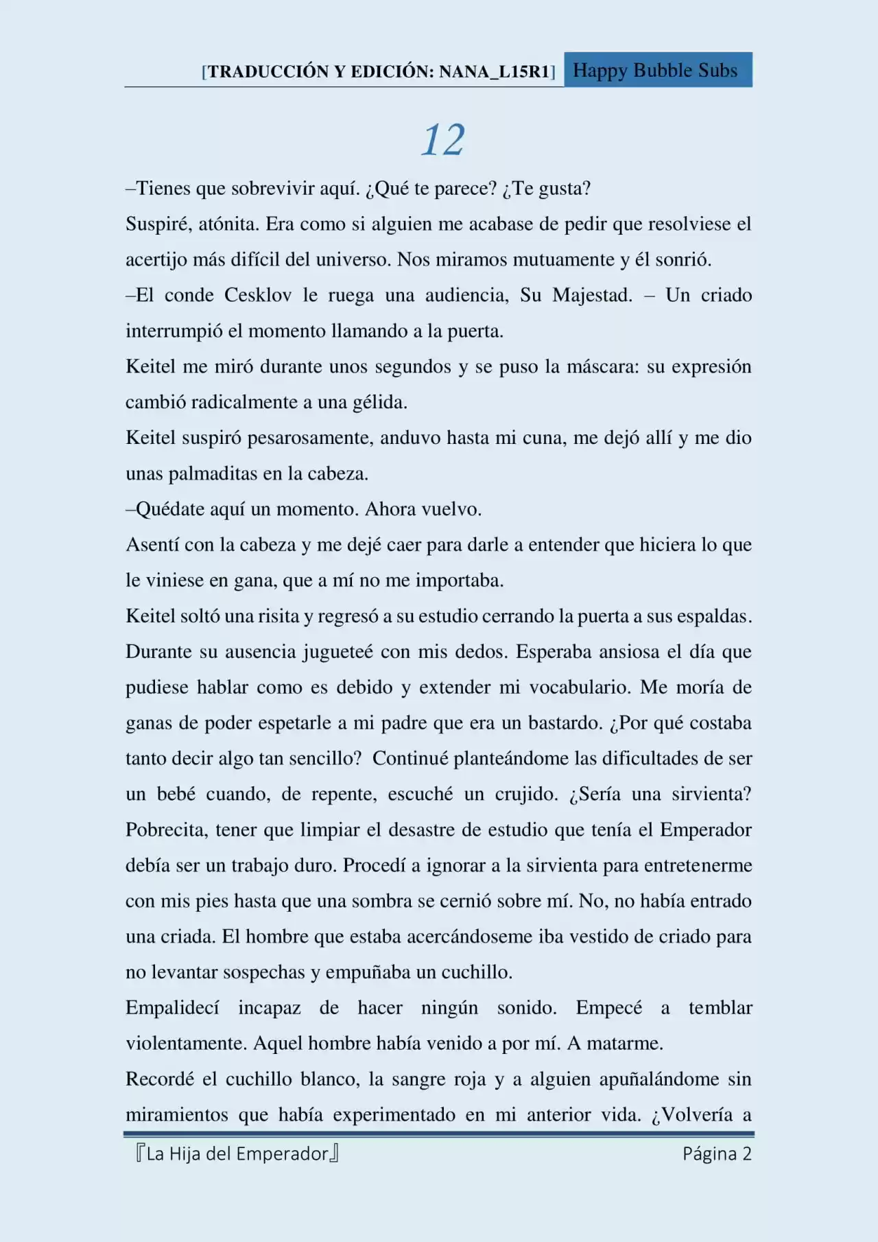 La Hija Del Emperador (Novela) - Capítulo 12 - Página 2 - LectorTMOo