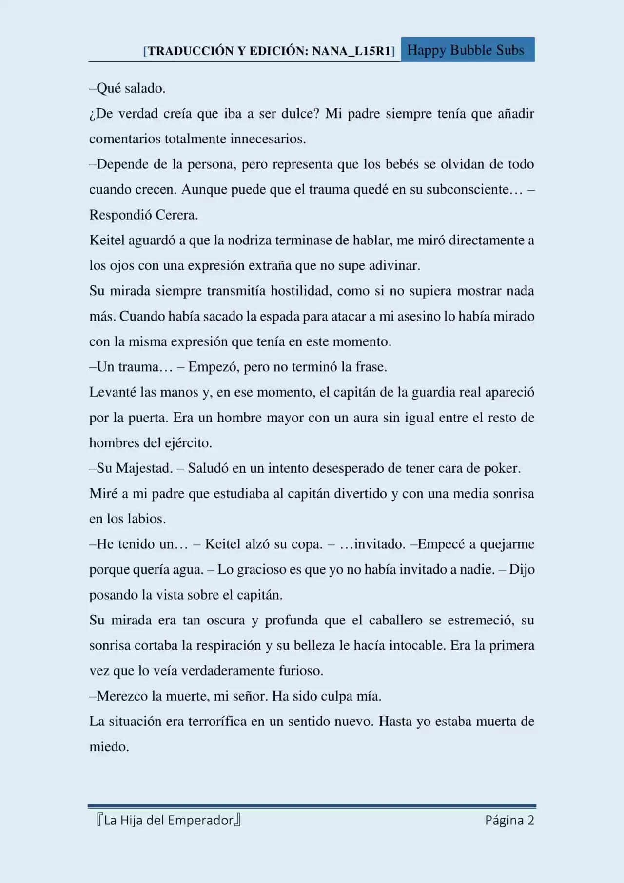 La Hija Del Emperador (Novela) - Capítulo 13 - Página 2 - LectorTMOo
