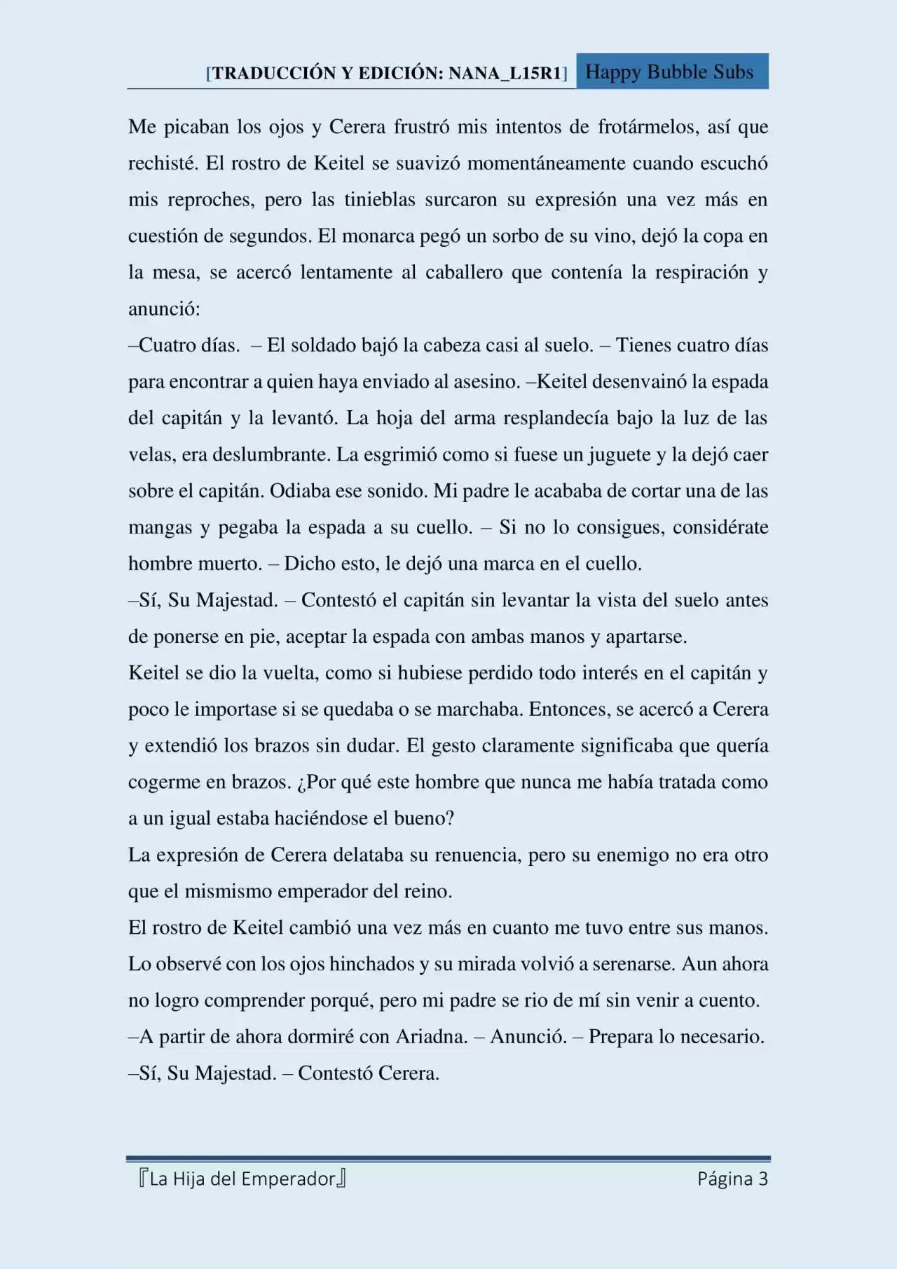 La Hija Del Emperador (Novela) - Capítulo 13 - Página 3 - LectorTMOo