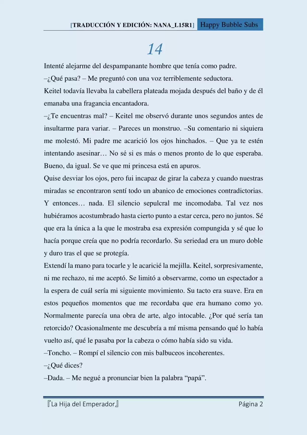 La Hija Del Emperador (Novela) - Capítulo 14 - Página 2 - LectorTMOo